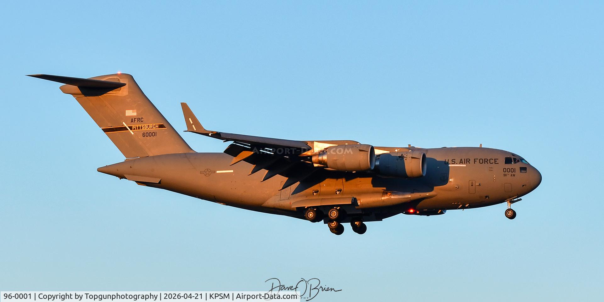 96-0001, 1996 McDonnell Douglas C-17A Globemaster III C/N P-33, 758th AS	Pittsburgh IAP ARS, PA