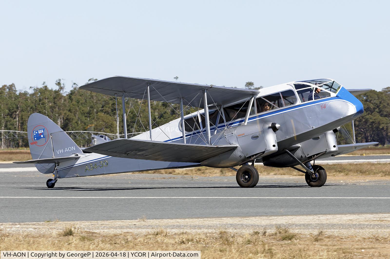 VH-AON, 1943 De Havilland Australia DH-84 Dragon 3 C/N DHA2019, Antique Aeroplane Assn of Australia National Fly-in.