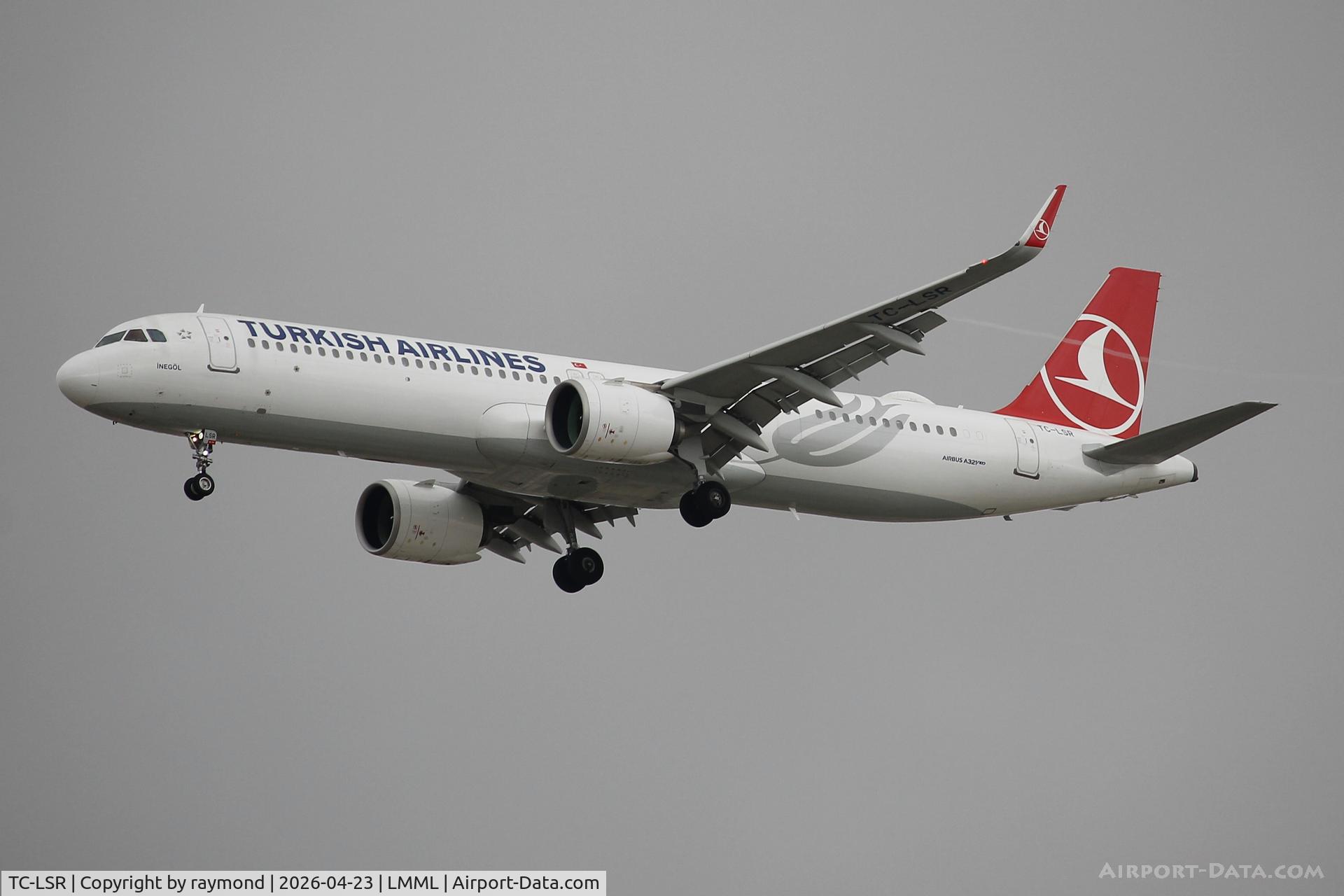 TC-LSR, 2020 Airbus A321-271NX C/N 9138, Turkish Airlines Airbus A321-271NX reg TC-LSR approaching RW13 Malta.