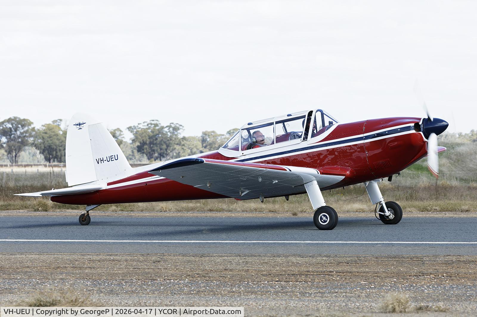VH-UEU, 1950 De Havilland DHC-1 Chipmunk T.10 C/N C1/0057, Antique Aeroplane Assn of Australia National Fly-in.