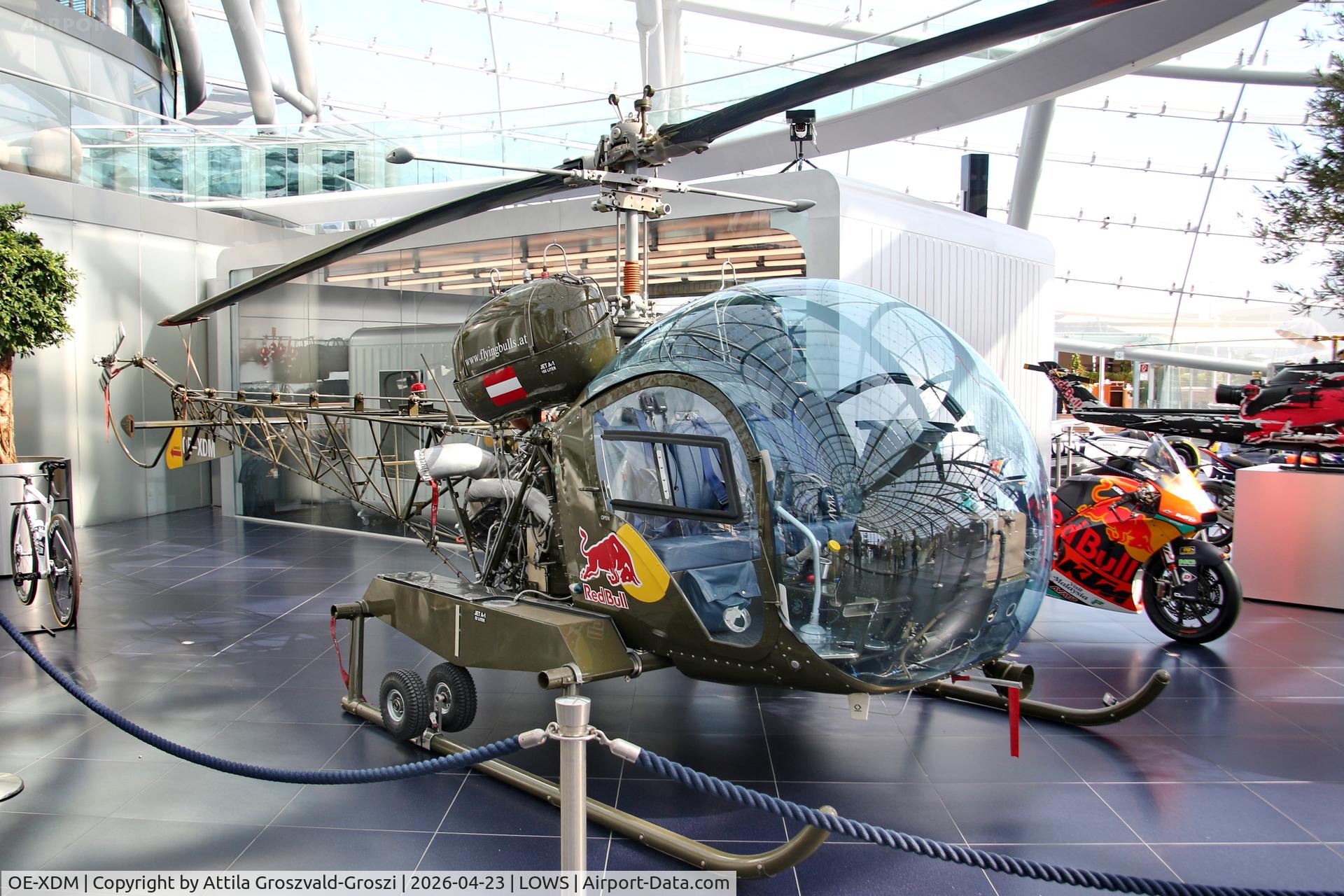 OE-XDM, 1966 Bell-Soloy 47G-3B-1T C/N 3575, LOWS - Salzburg Airport, Salzburg Austria RedBull Hangar 7