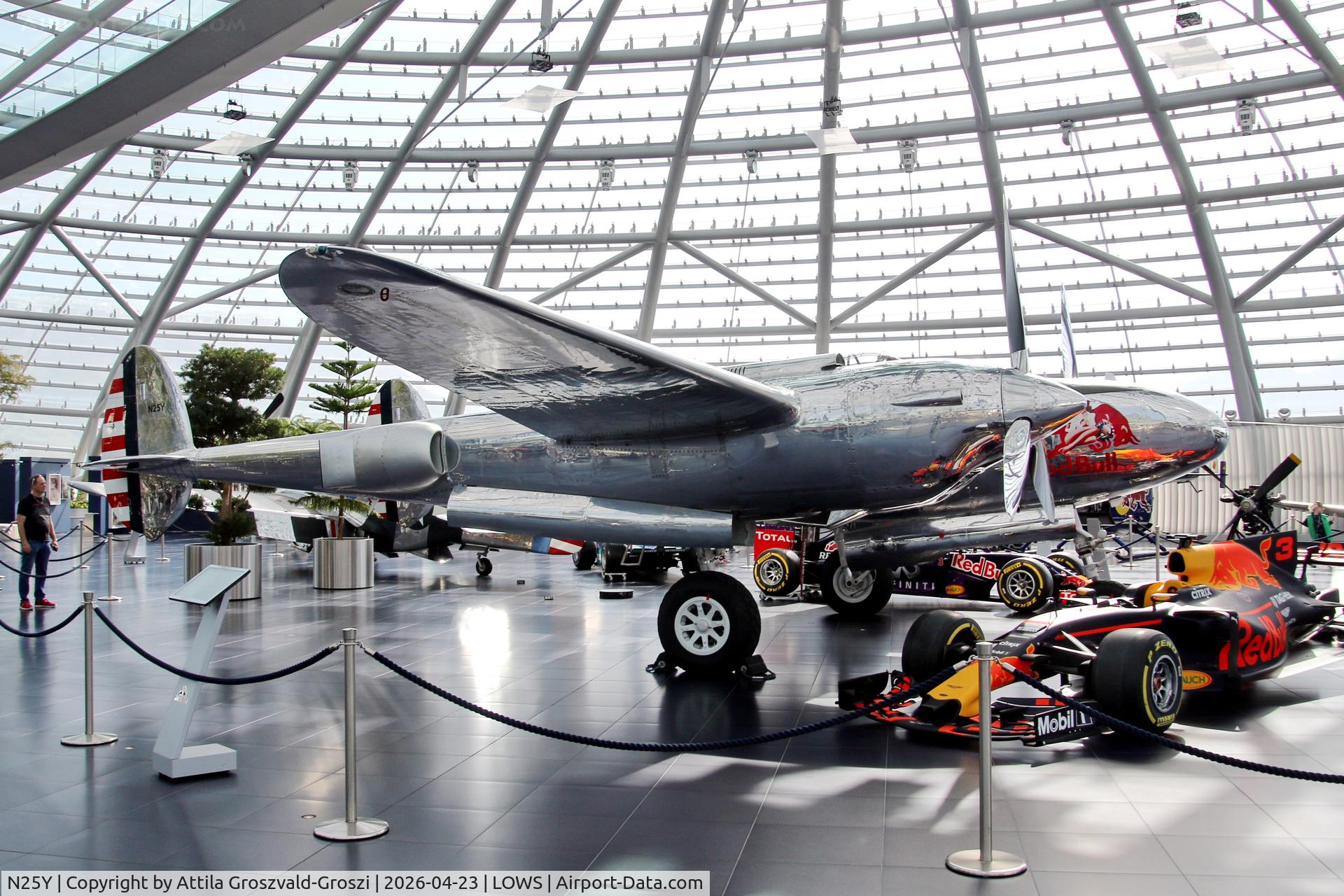 N25Y, 1944 Lockheed P-38L-5LO Lightning C/N AF44-53254, LOWS - Salzburg Airport, Salzburg Austria RedBull Hangar 7