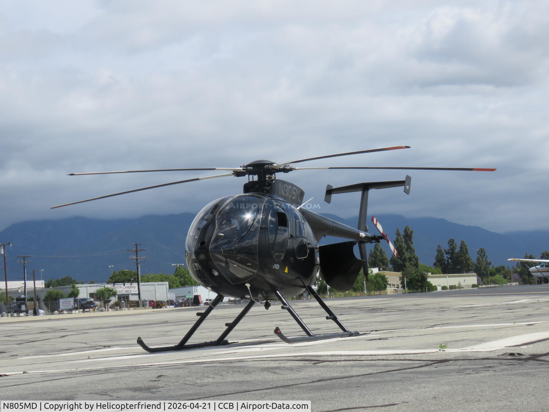 N805MD, 1986 Hughes 369E C/N 0168E, Parked on helipad