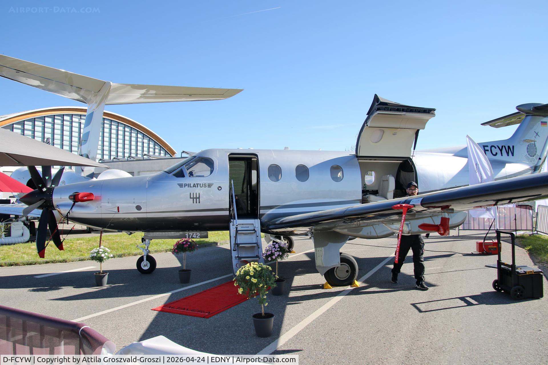 D-FCYW, 2017 Pilatus PC-12/47E C/N 1742, EDNY - Bodensee Airport Friedrichshafen, Germany. AERO 2026