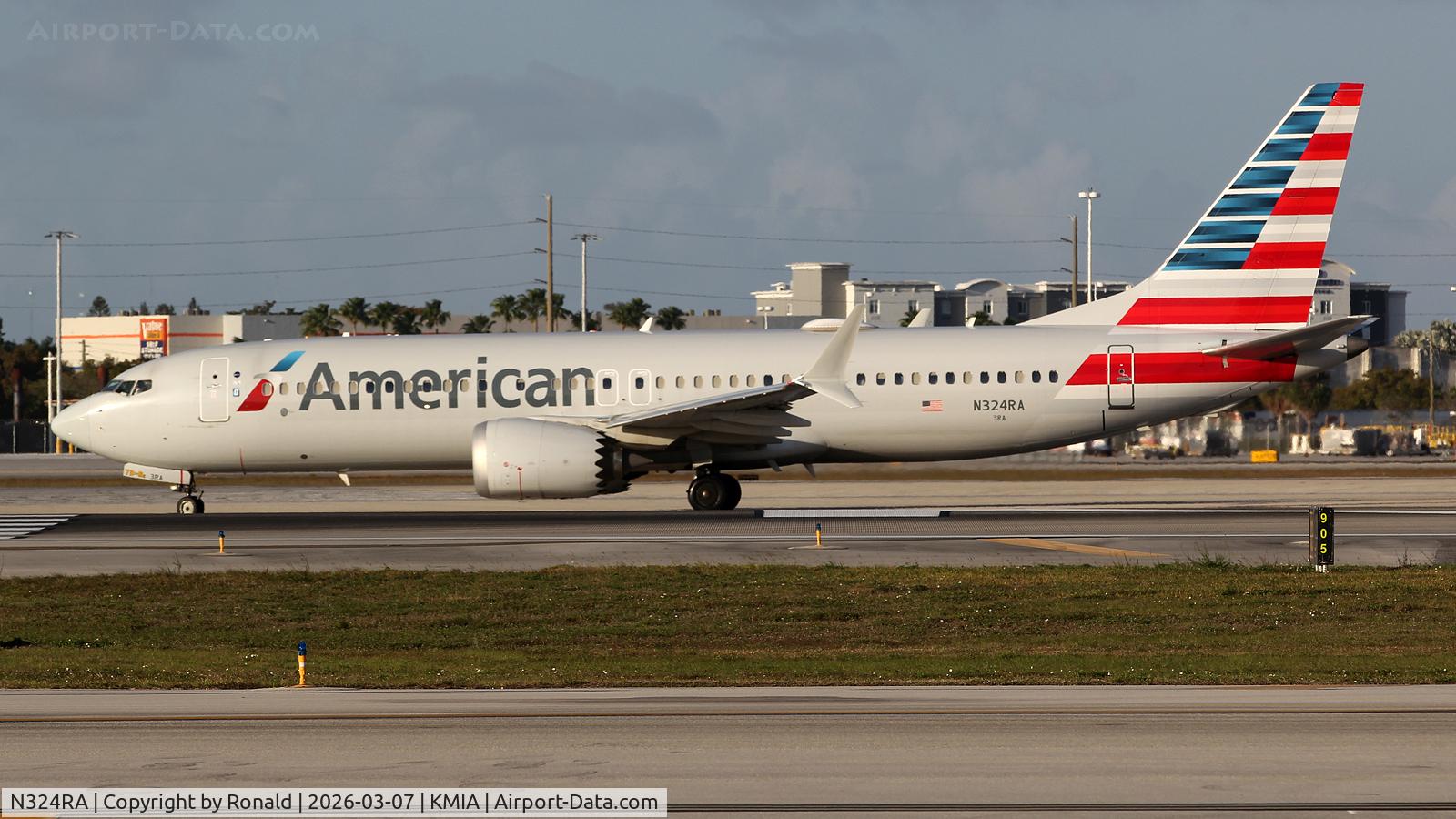 N324RA, 2017 Boeing 737-8 MAX C/N 44459, at mia