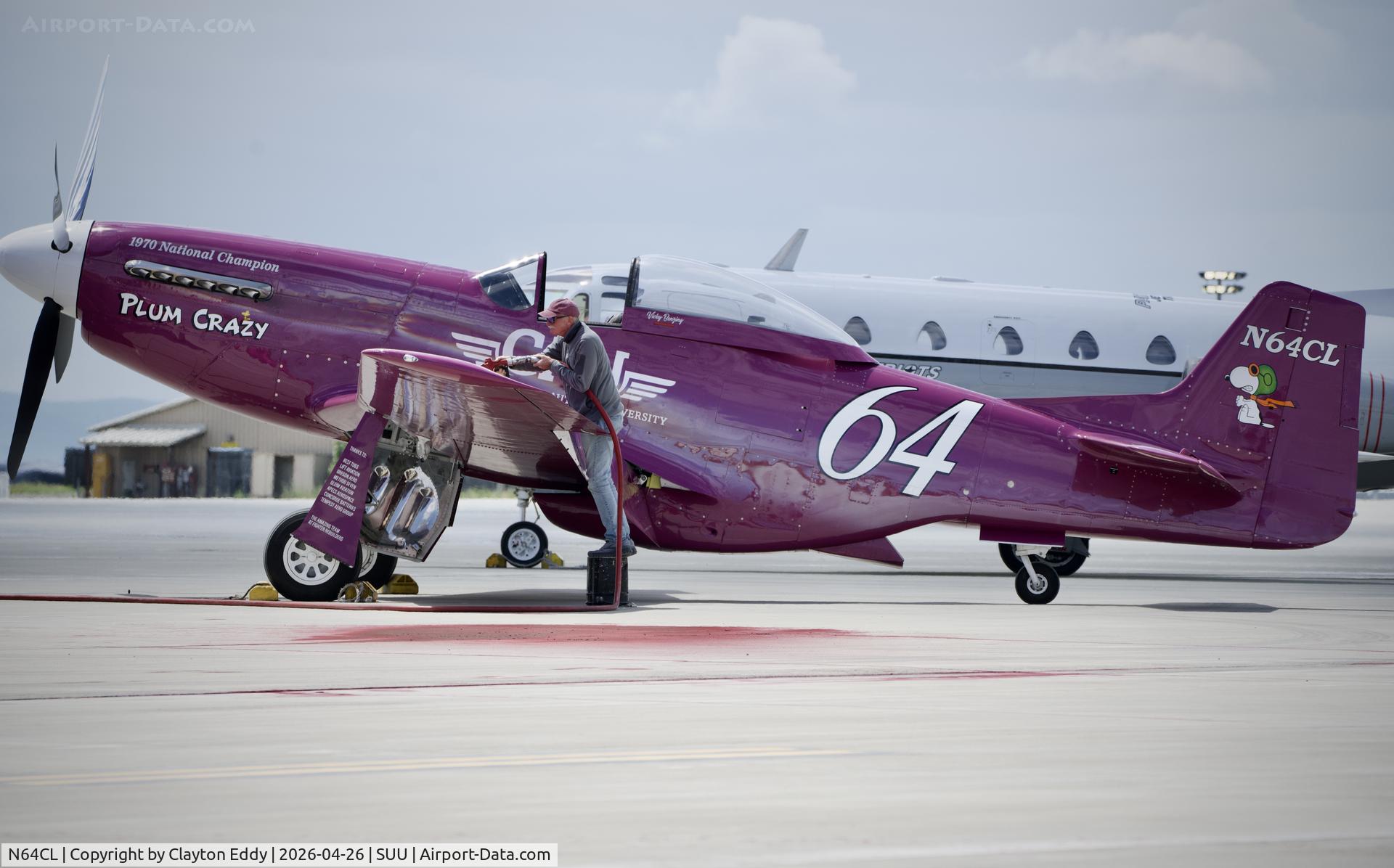 N64CL, 1944 North American F-51D Mustang C/N 10216, Travis AFB airshow in California 2026