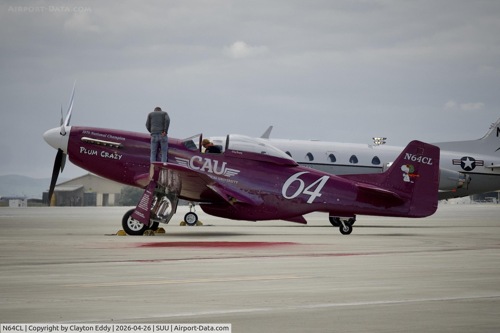 N64CL, 1944 North American F-51D Mustang C/N 10216, Travis AFB airshow in California 2026