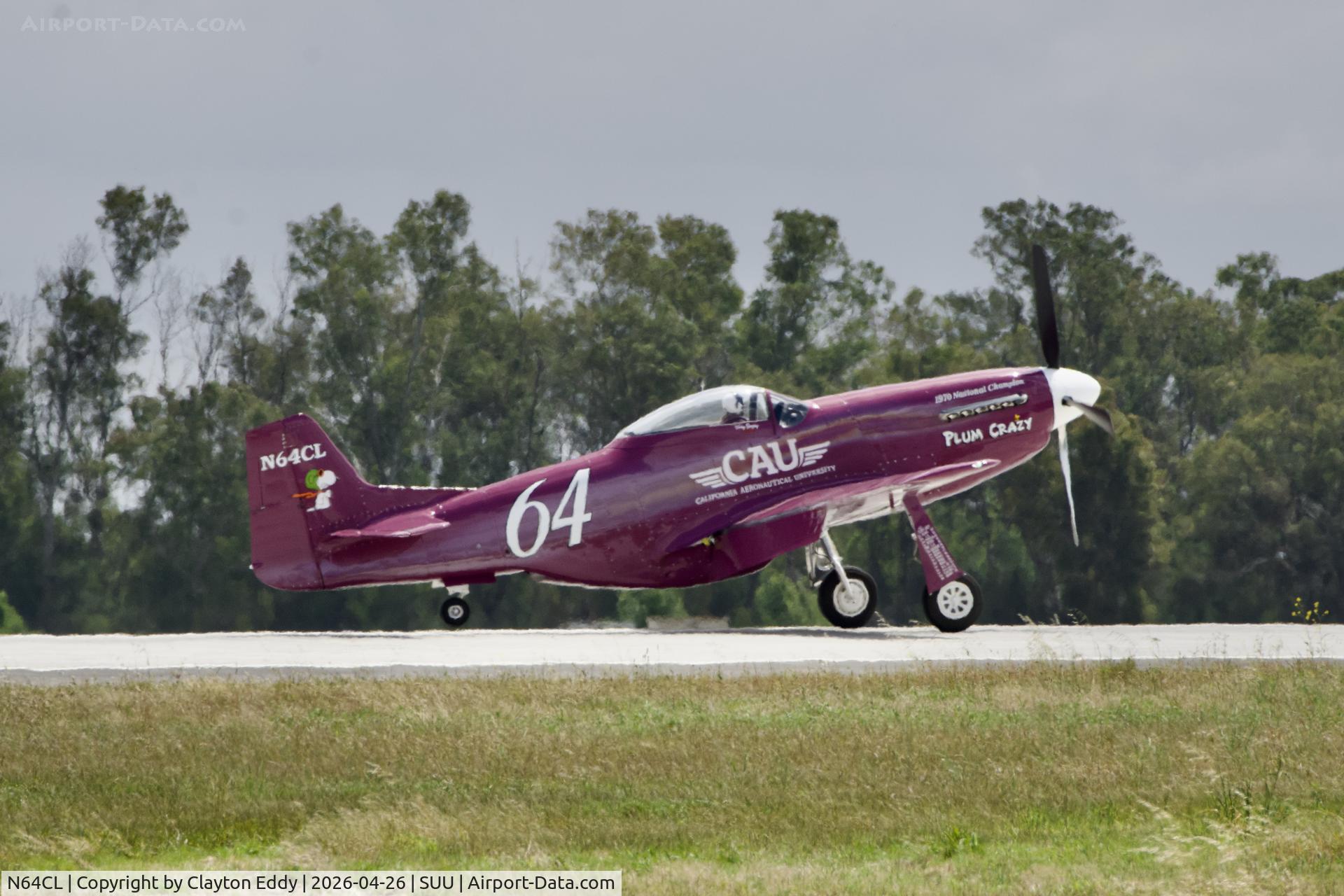 N64CL, 1944 North American F-51D Mustang C/N 10216, Travis AFB airshow in California 2026