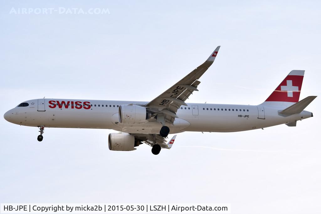 HB-JPE, 2024 Airbus A321-271NX C/N 12436, Landing