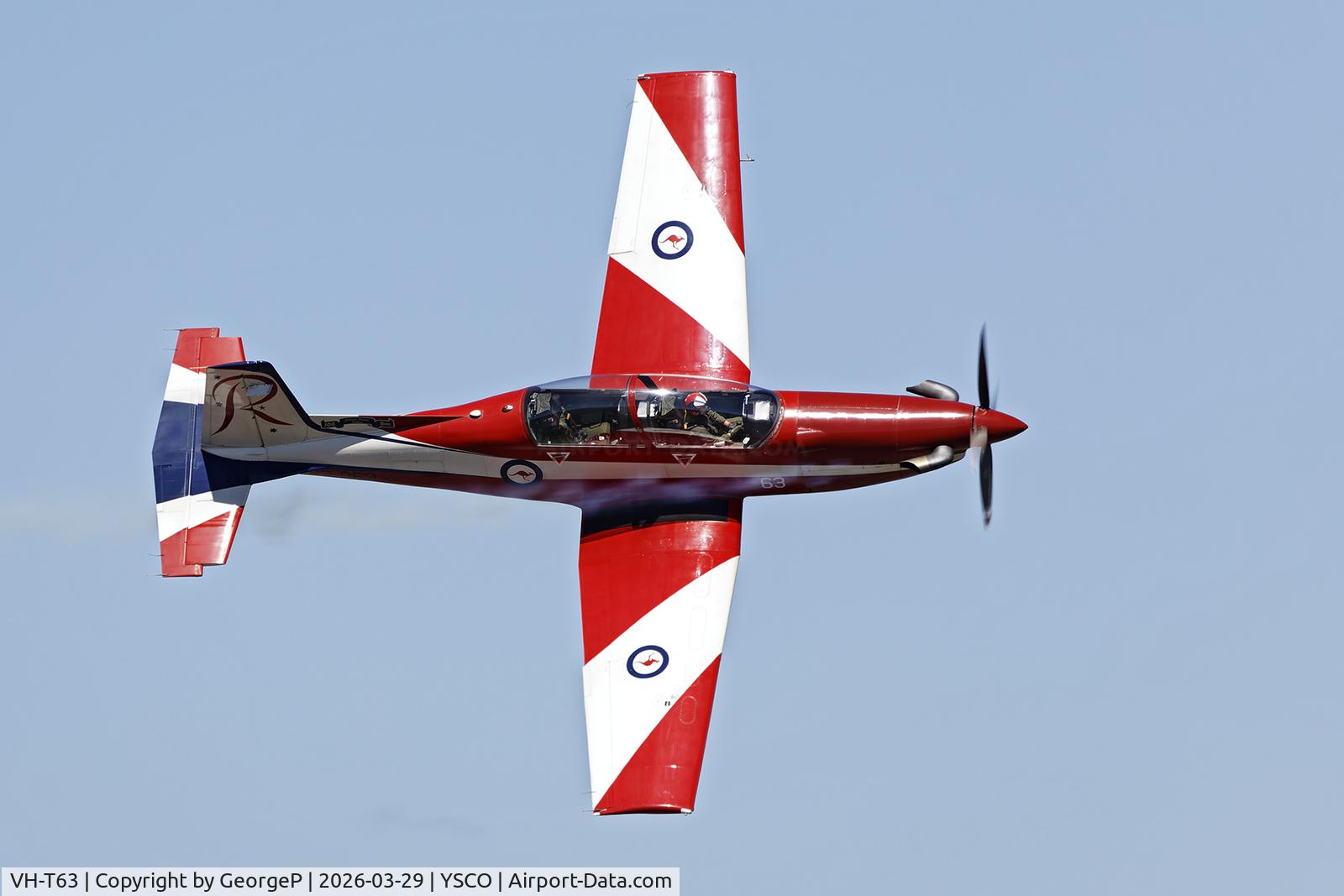 VH-T63, HAWKER DE HAVILLAND LIMITED PC-9/A, c/n 563, Warbirds Over Scone 2026.