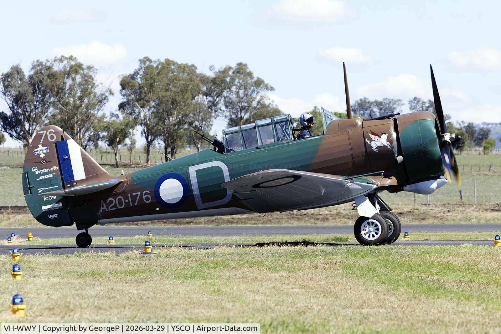 VH-WWY, 1940 Commonwealth CA-3 Wirraway Mk.II, c/n 79, Warbirds Over Scone 2026.