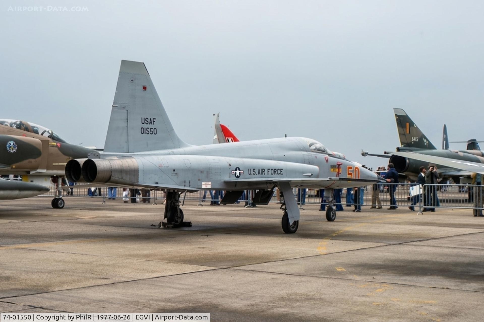 71-1368, 1972 Northrop YA-9A C/N 02, 74-01550 1974 Northrop F5E Tiger ll USAF IAT Greenham Common 

