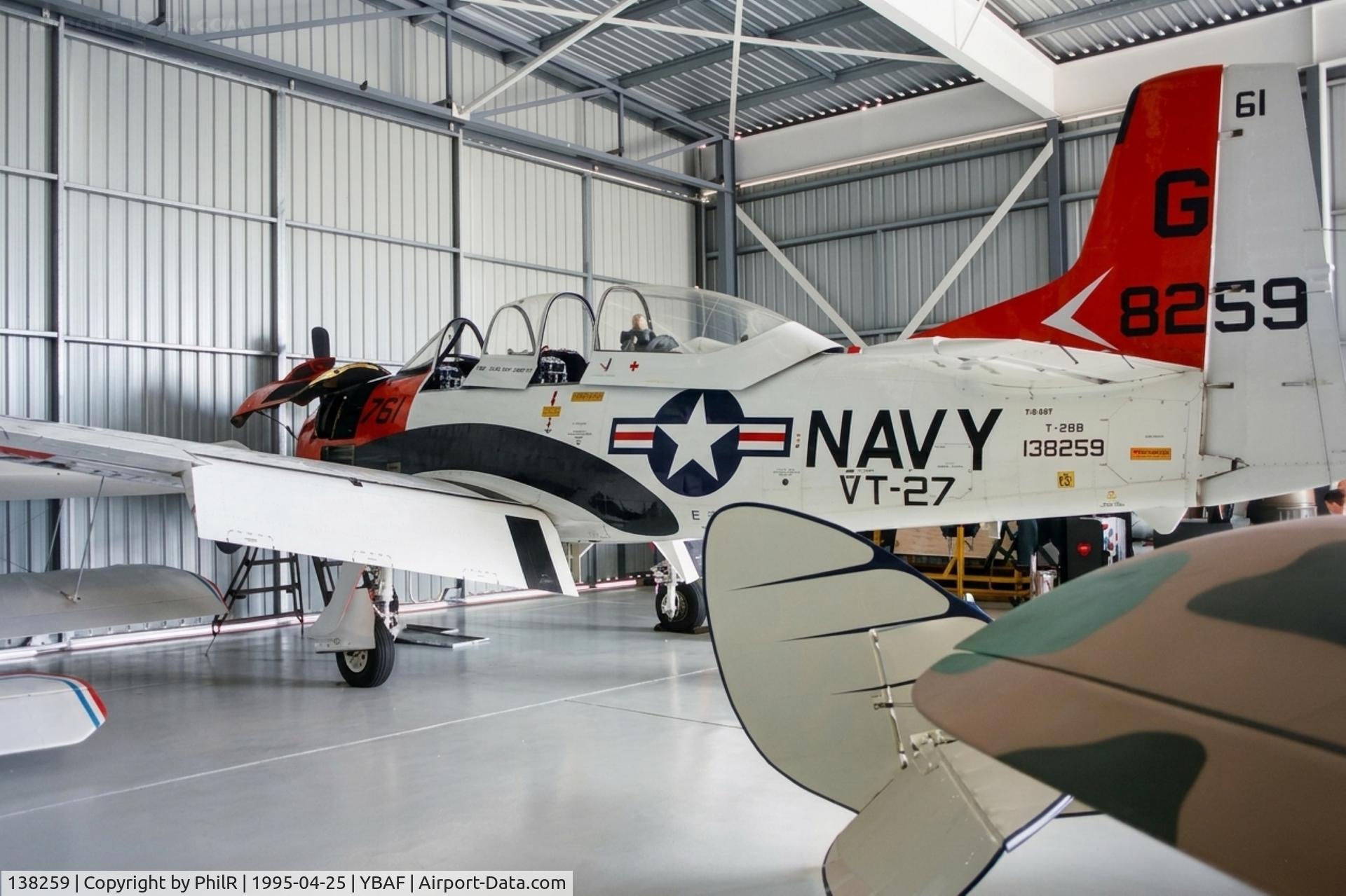 138259, 1954 North American T-28B Trojan C/N 200-330, 138259 (55-138259 0-38259 USAF-RLaoAF, N86AW, VH-SHT) NA T-28D Trojan USN Archerfield Warbirds 
