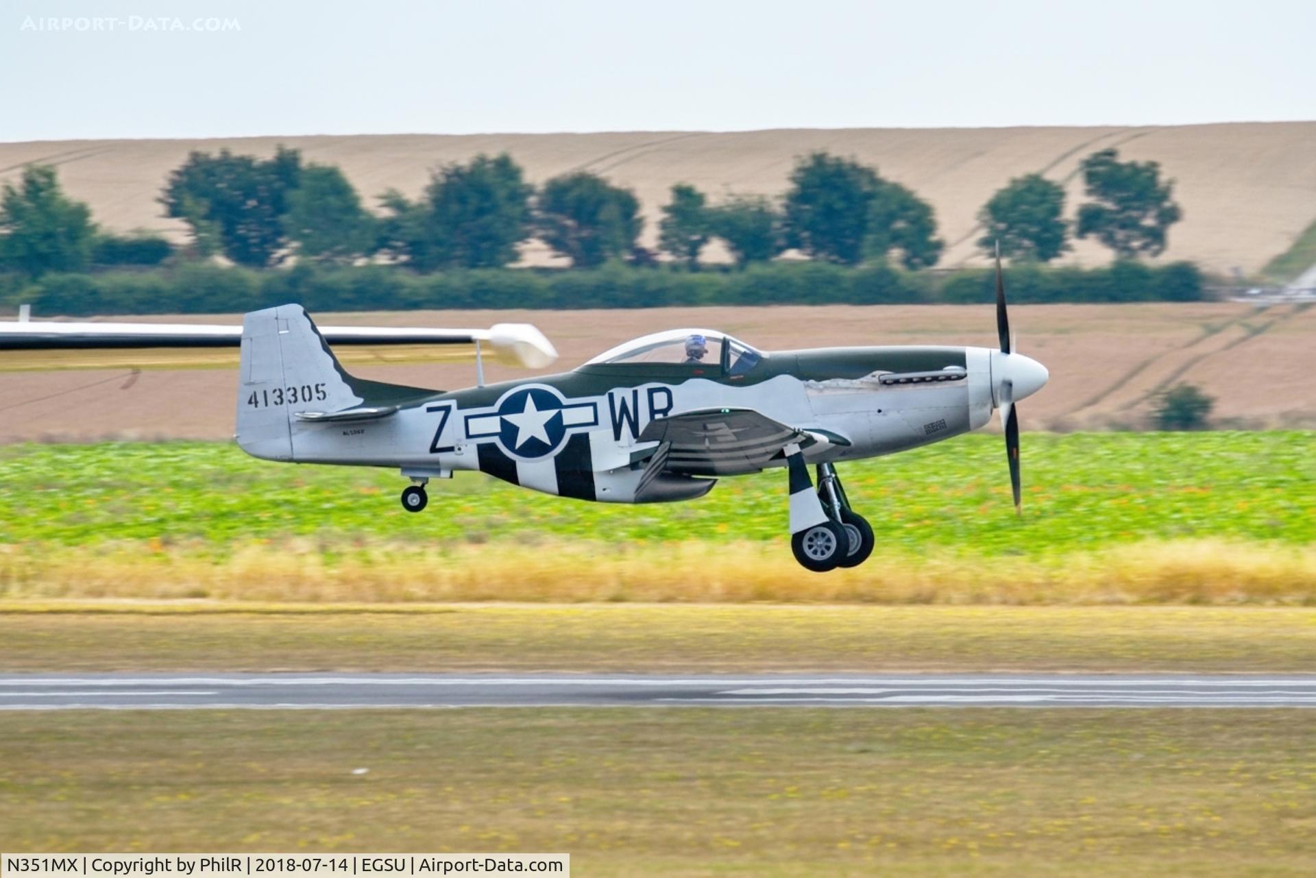 N351MX, 1944 North American P-51D Mustang C/N 122-40931 (44-74391), 413305 (44-74391, N351MX) 1944 NA P-51D Mustang 'The Hun Hunter - Texas' USAAF Flying Legends Duxford 
