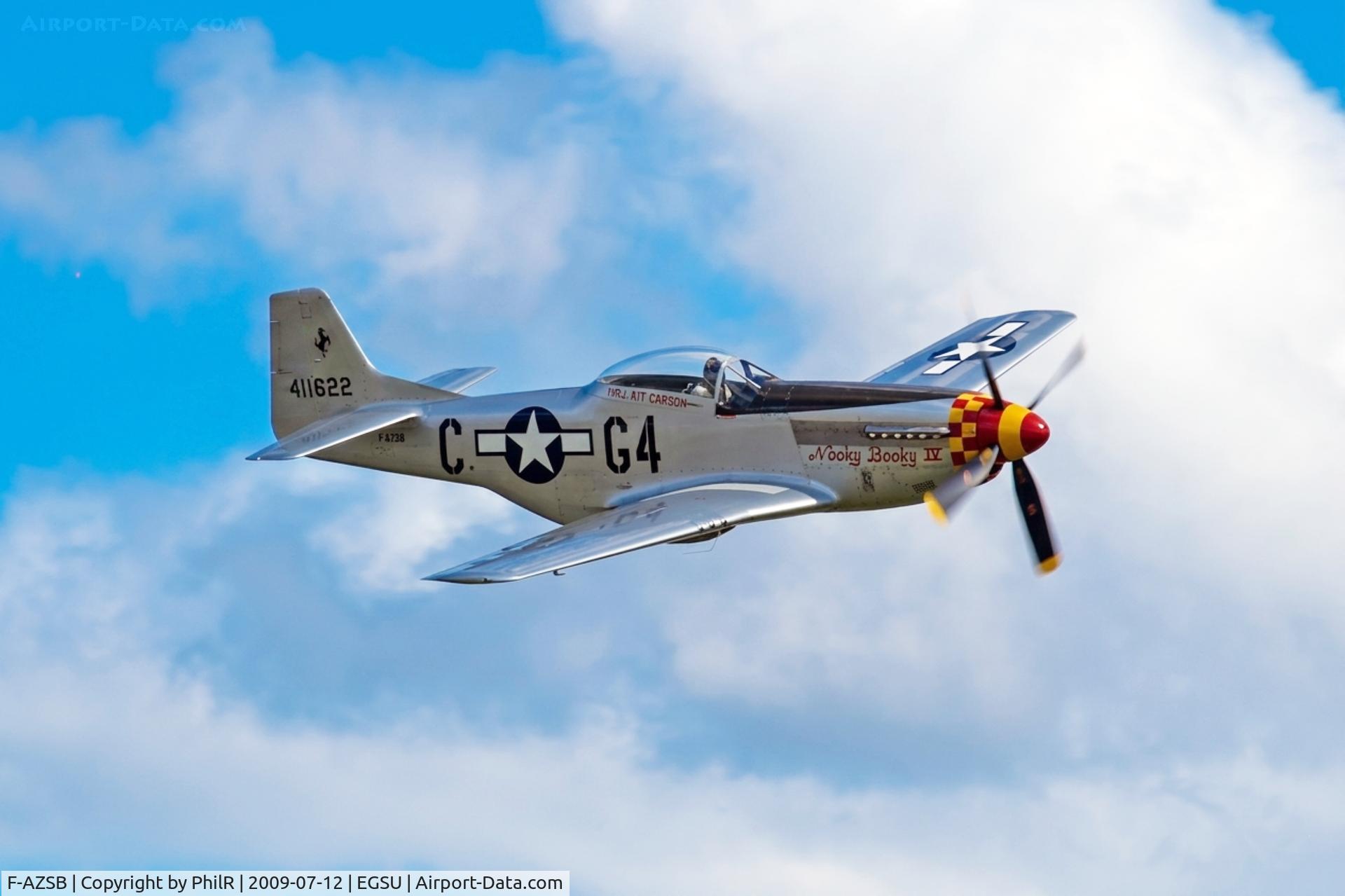 F-AZSB, 1944 North American P-51D Mustang C/N 122-40967, 411622 (44-74427, F-AZSB) 1944 NA P-51D Mustang 'Nooky Booky lV' USAAF Flying Legends Duxford
