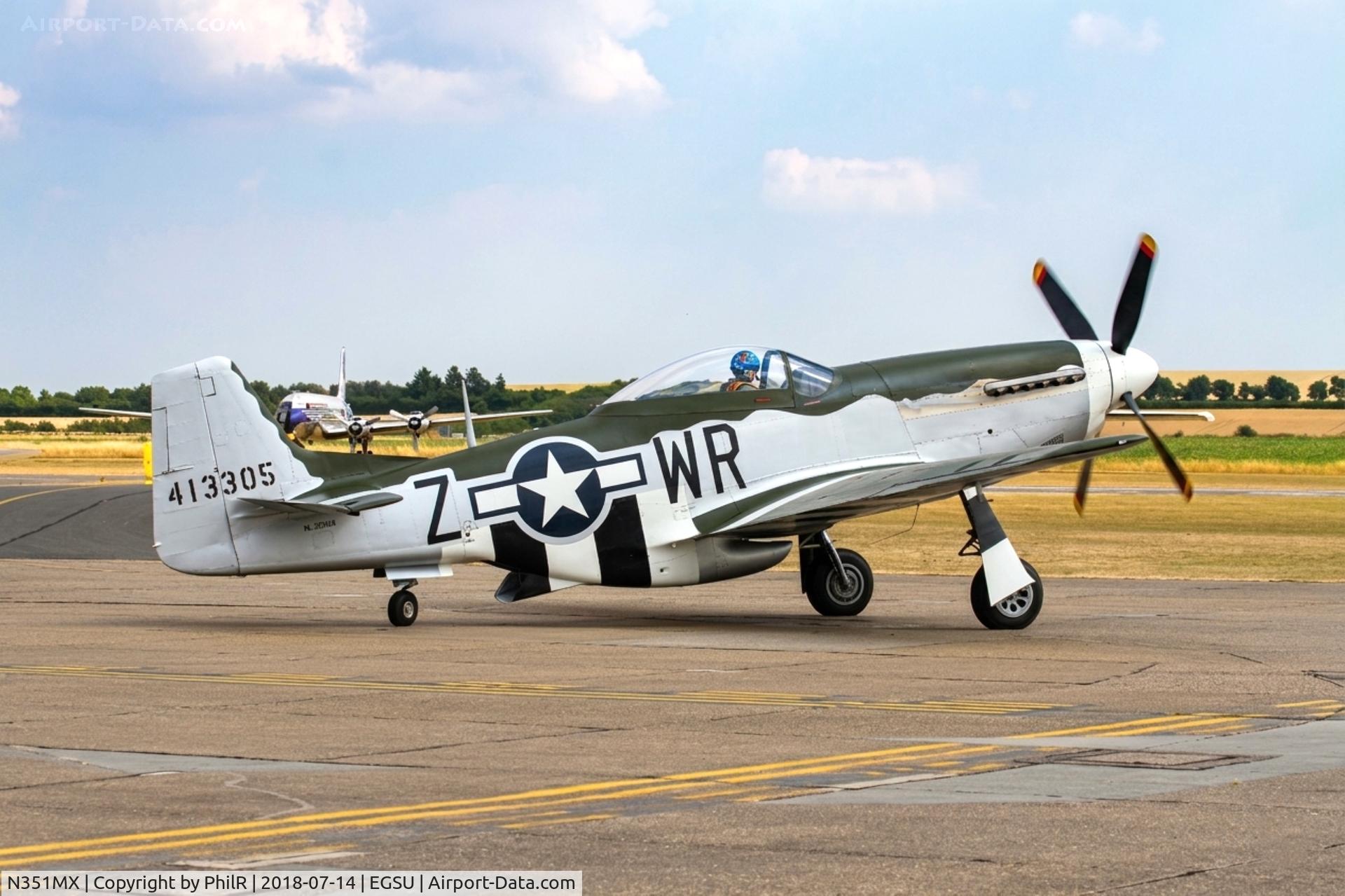 N351MX, 1944 North American P-51D Mustang C/N 122-40931 (44-74391), 413305 (44-74391, N351MX) 1944 NA P-51D Mustang 'The Hun Hunter - Texas' USAAF Flying Legends Duxford 
