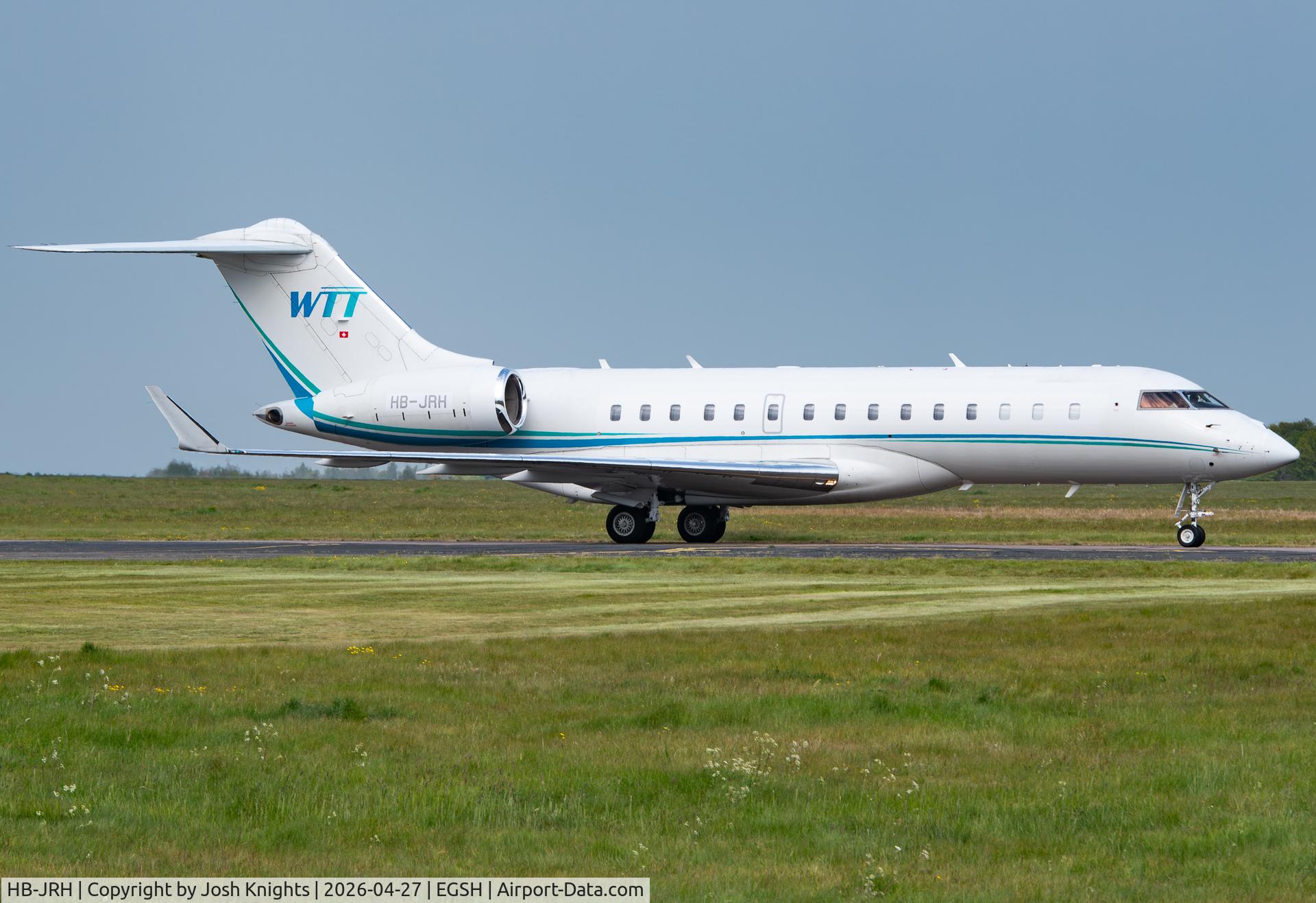 HB-JRH, 2014 Bombardier BD 700-1A10 Global 6000 C/N 9673, Arriving From Basel For Respray.