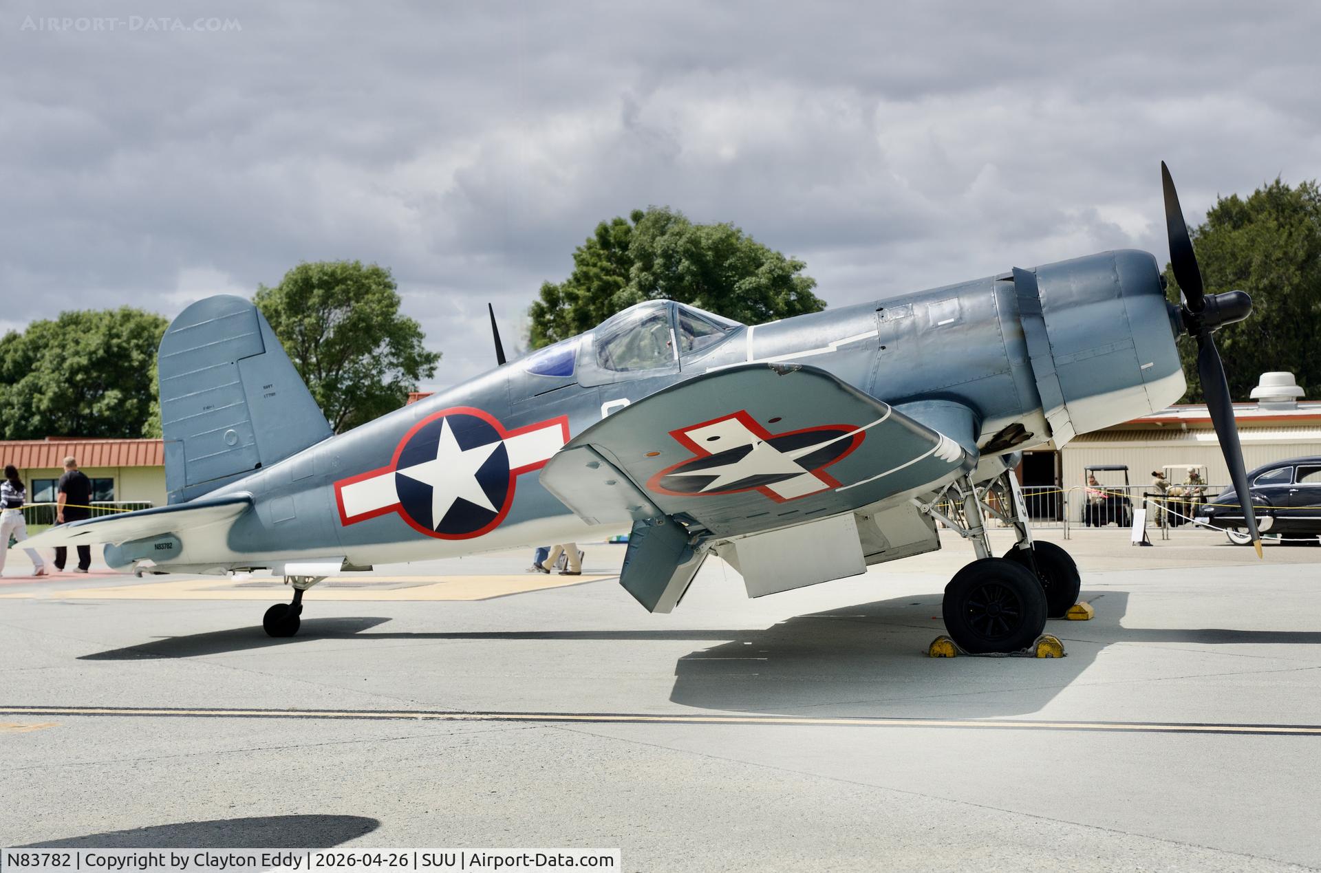 N83782, 1942 Vought F4U-1 Corsair C/N 3884 (Bu 17799), Travis AFB airshow in California 2026