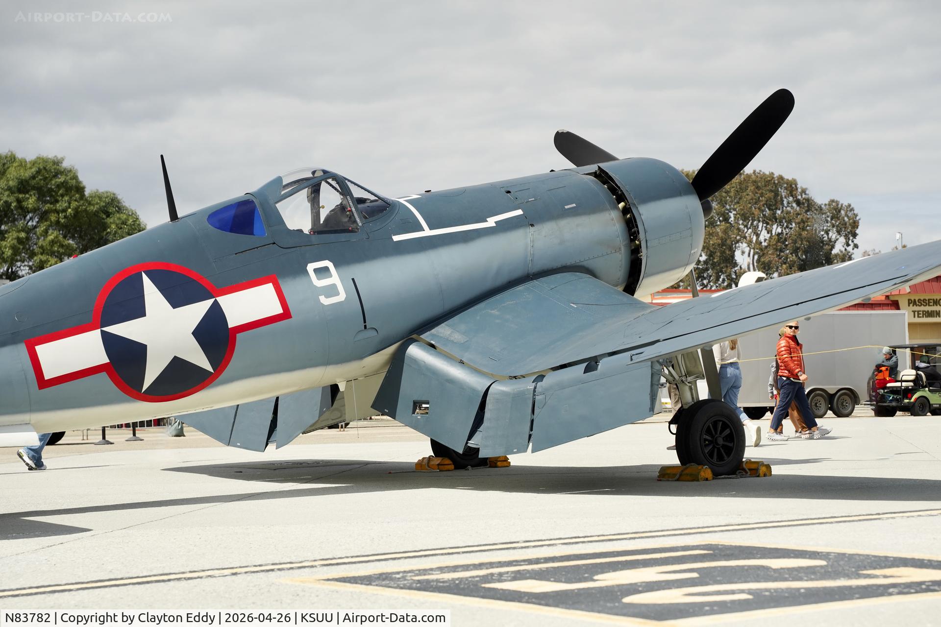 N83782, 1942 Vought F4U-1 Corsair C/N 3884 (Bu 17799), Travis AFB airshow in California 2026