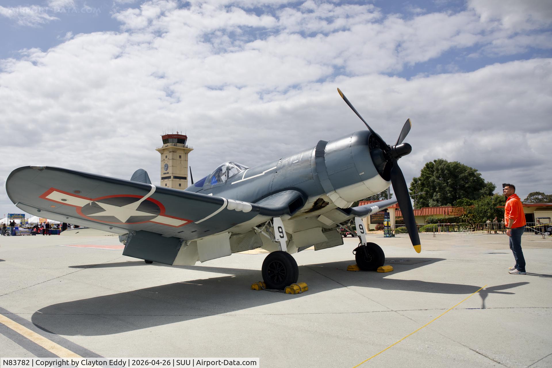 N83782, 1942 Vought F4U-1 Corsair C/N 3884 (Bu 17799), Travis AFB airshow in California 2026