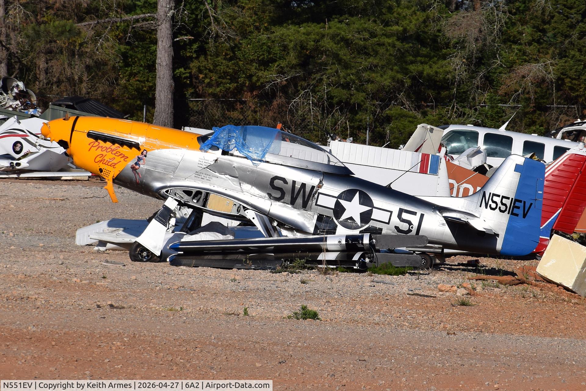 N551EV, 2024 SCALEWINGS AIRCRAFT SW-51 C/N 017, Wreckage of N551EV at Atlanta Air Salvage.  Crashed into terrain on April 10, 2026 near Lincoln Regional Airport, Lincolnton, North Carolina.