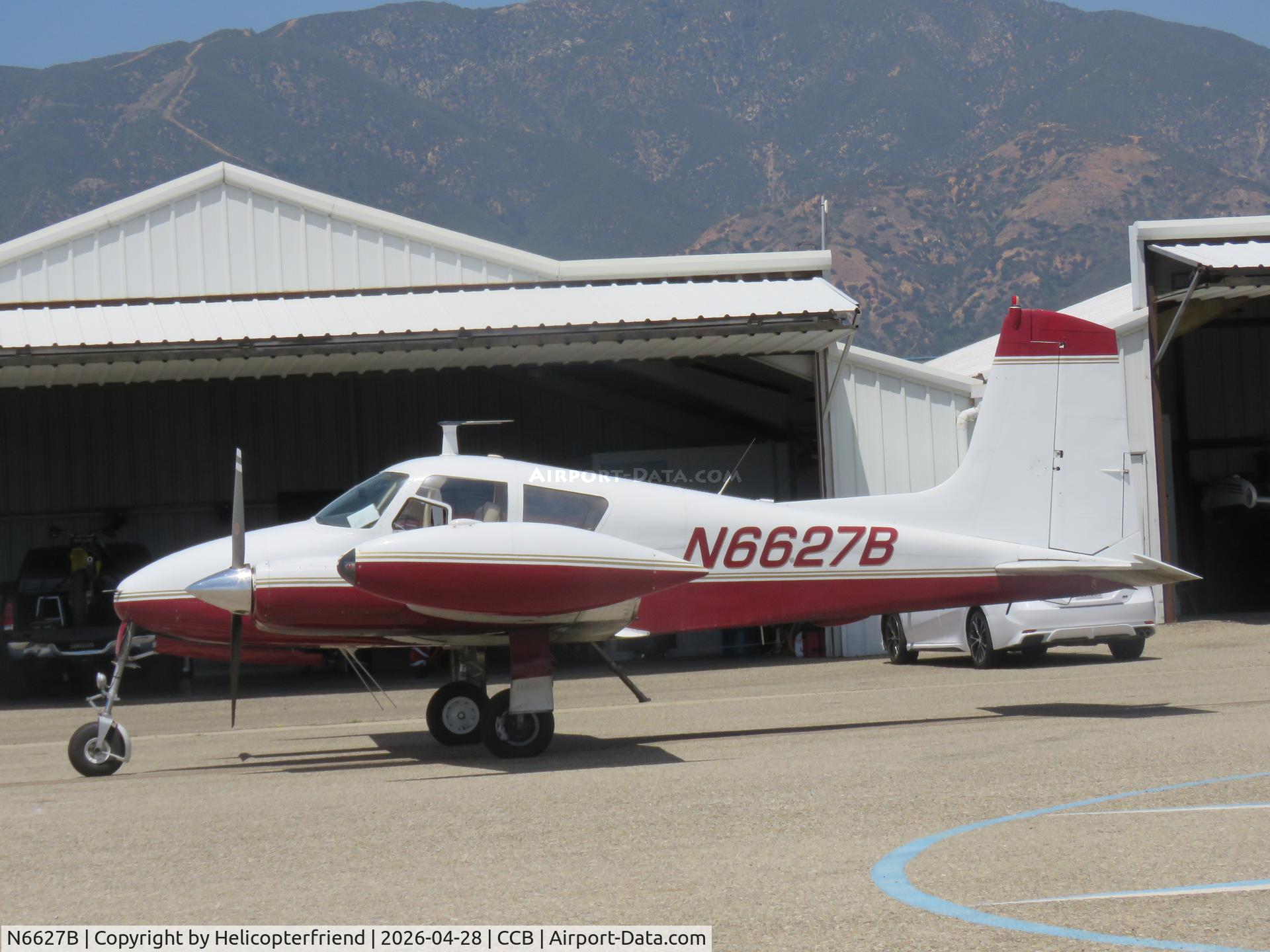 N6627B, 1958 Cessna 310B C/N 35727, Parked near the compass