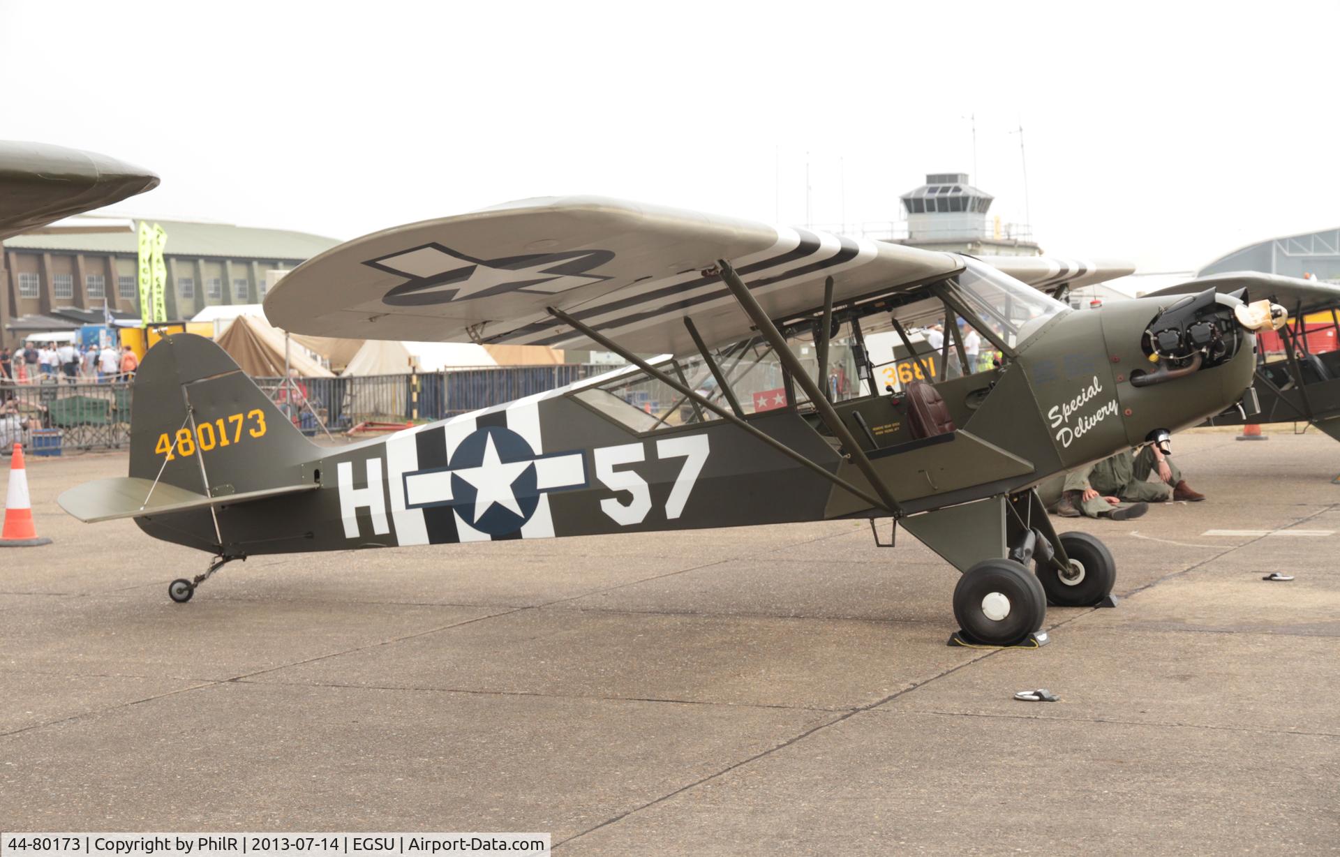 G-BECN, 1944 Piper L-4J Grasshopper (J3C-65D) C/N 12776, 44-80173 Piper L-4 Cub USAAF Duxford 
