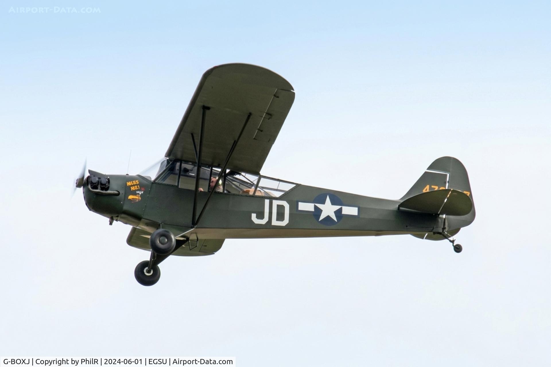 G-BOXJ, 1944 Piper L-4H Grasshopper (J3C-65D) C/N 12193, 479897 (G-BOXJ) 1944 Piper J-3C-65 Cub ( L-4 Grasshopper) D Day Display Duxford 

