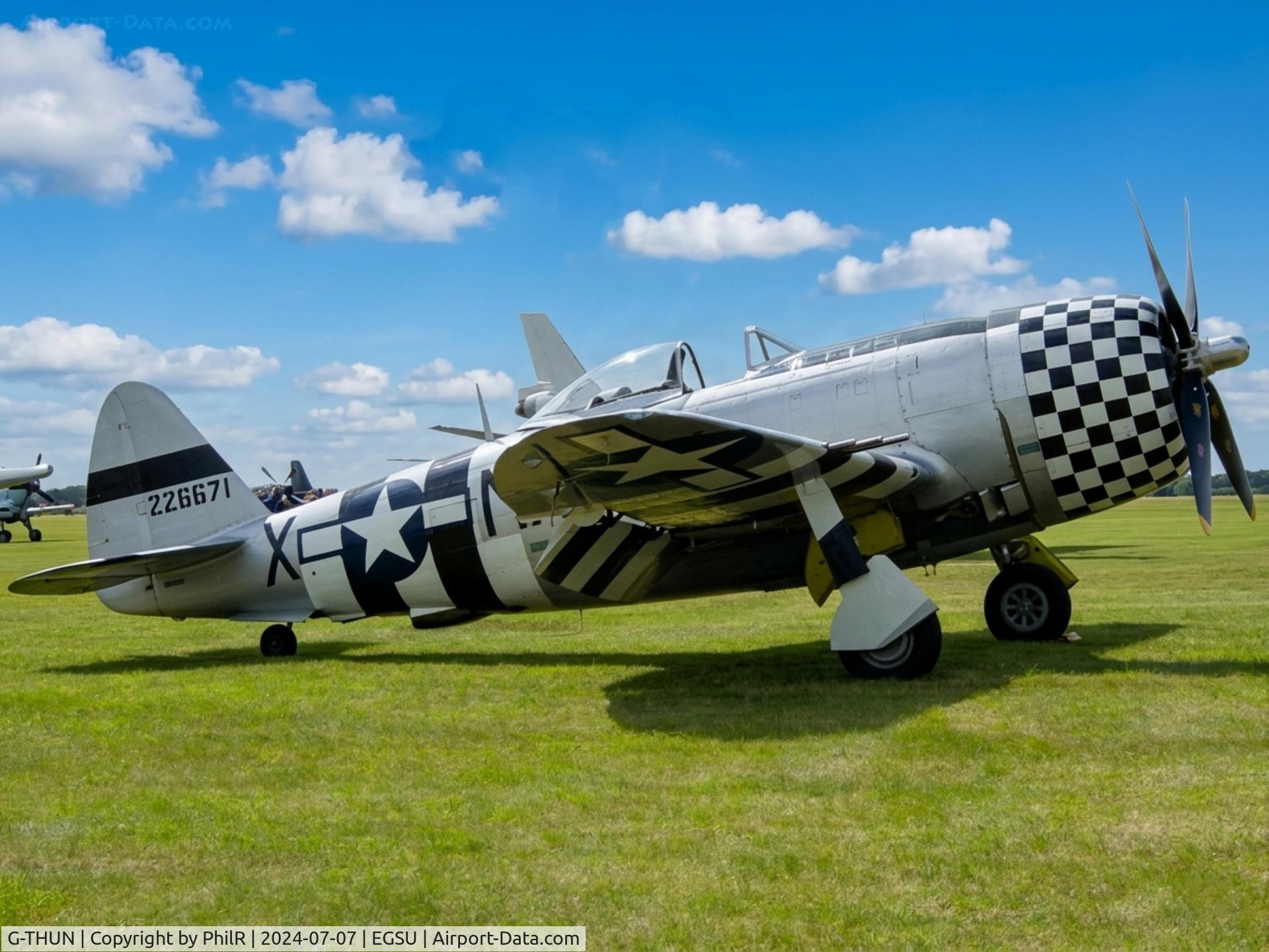 G-THUN, 1945 Republic P-47D Thunderbolt C/N 399-55731, 42-26671'(45-49192, G-THUN) 1945 Republic P-47D Thunderbolt 'No Guts No Glory' USAAF Duxford
