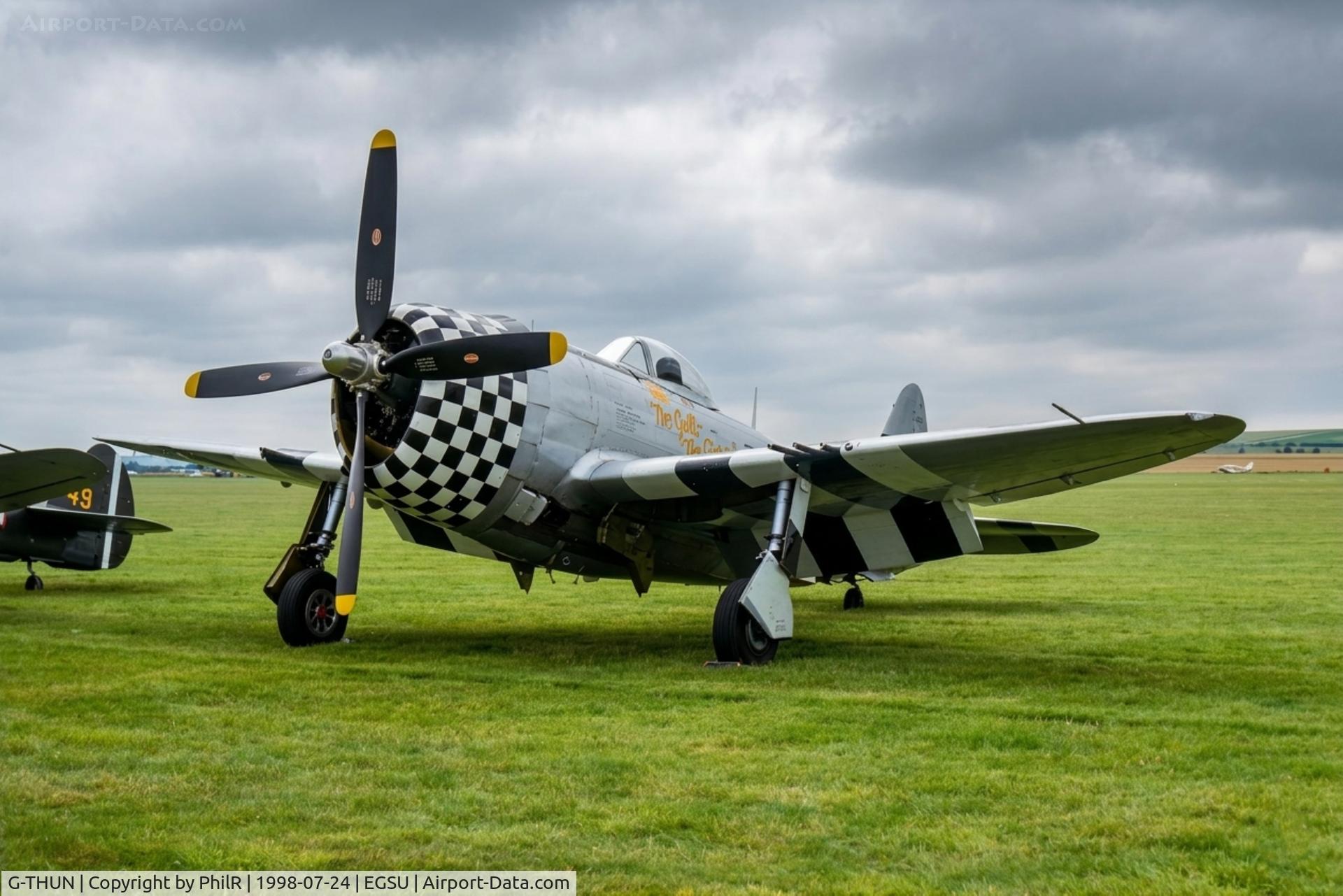 G-THUN, 1945 Republic P-47D Thunderbolt C/N 399-55731, '42-26671'(45-49192, G-THUN) 1945 Republic P-47D Thunderbolt 'No Guts No Glory' USAAF Duxford 
