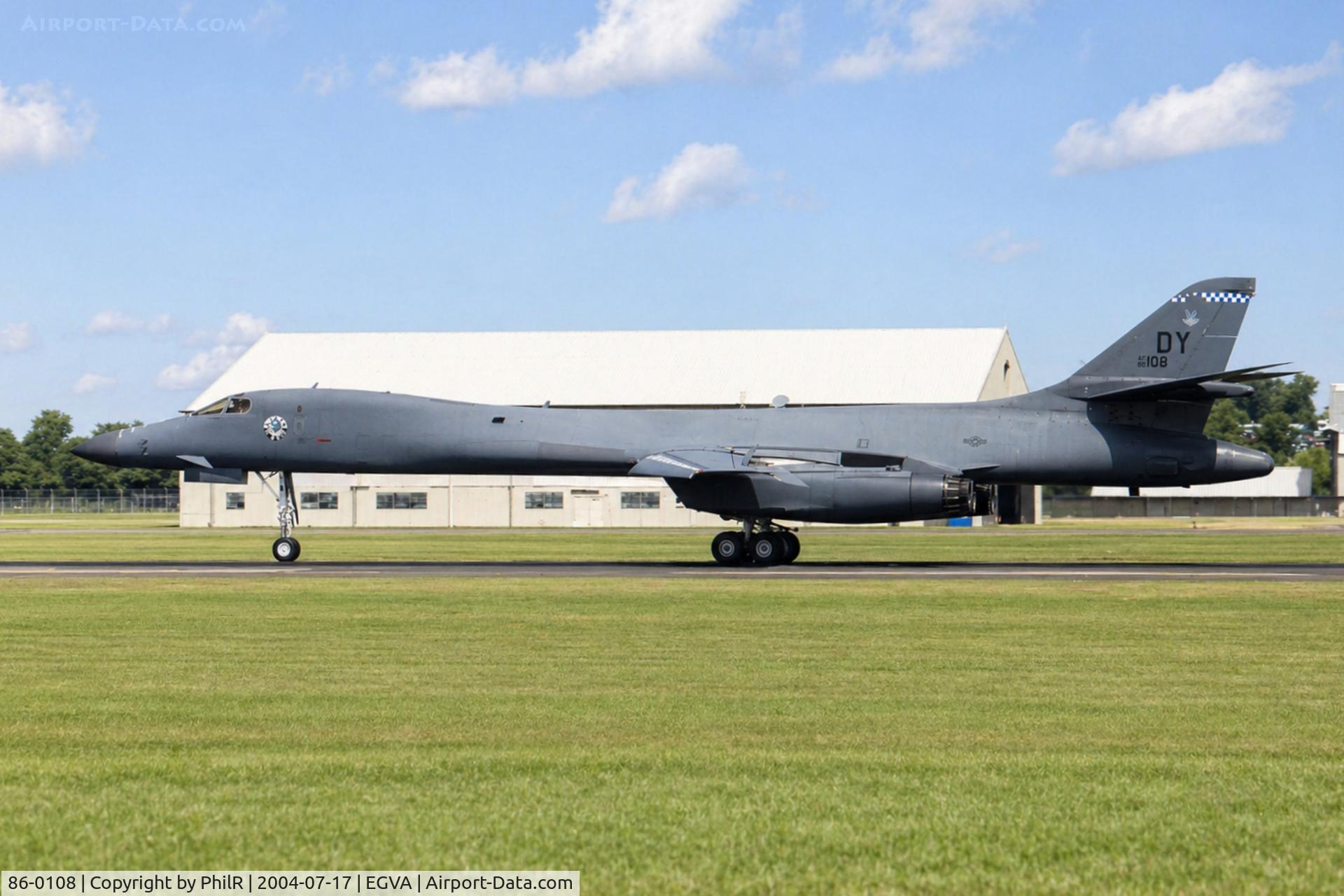 86-0108, 1986 Rockwell B-1B Lancer C/N 68, 86-0108 Rockwell B-1B Lancer USAF RIAT