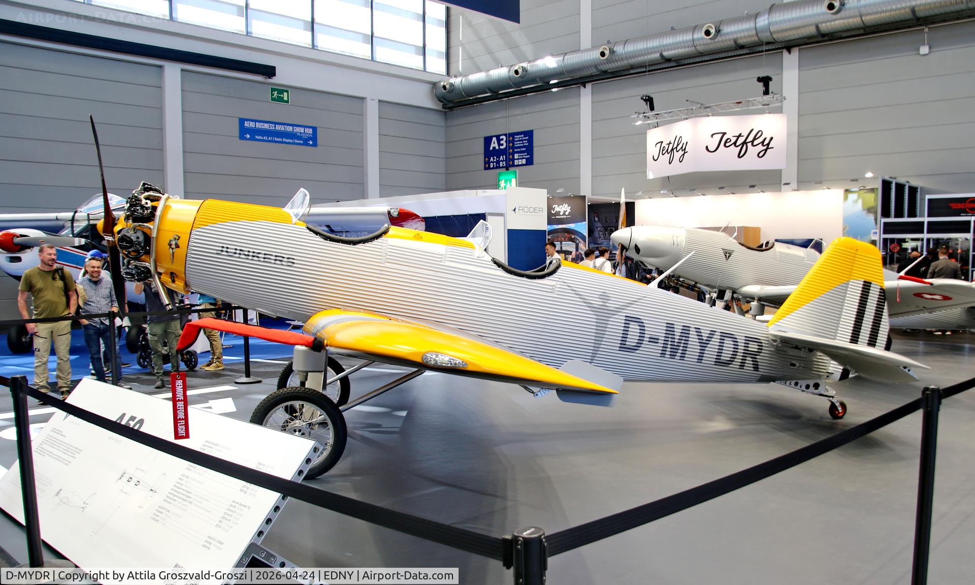 D-MYDR, 2026 Junkers A50 Heritage, EDNY - Bodensee Airport Friedrichshafen, Germany. AERO 2026