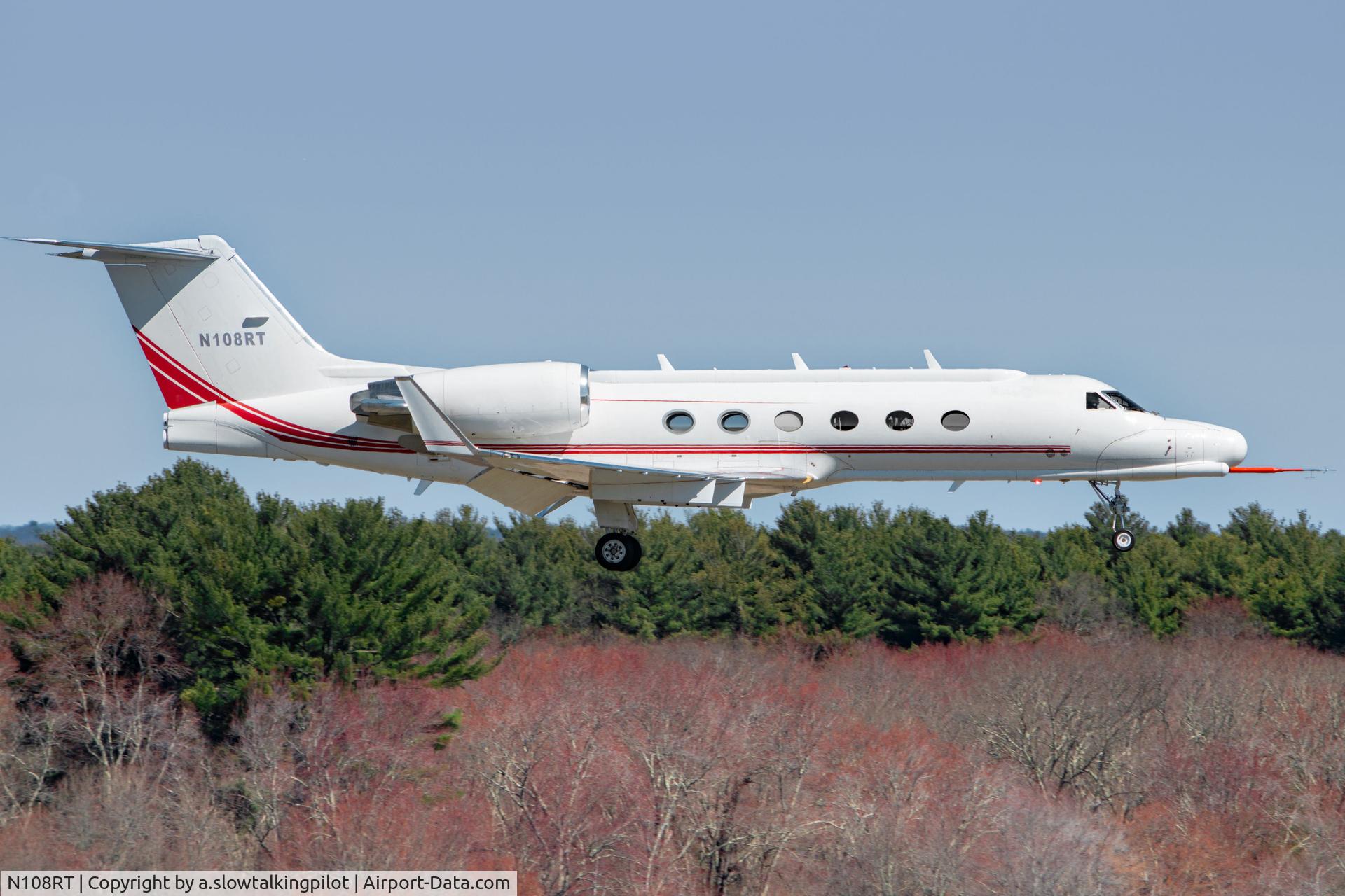N108RT, 1999 Gulfstream Aerospace G-IV (SP) C/N 1387, 108RT returning to Hanscom after extensive modifications at Field Aviation in Toronto. This was the first time this aircraft has flown in ~8 years.