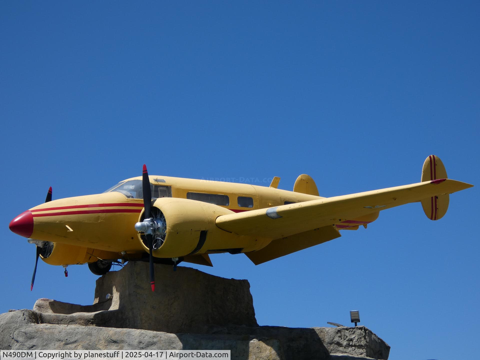N490DM, 1946 Beech D18S C/N A-89, On display at a minigolf course