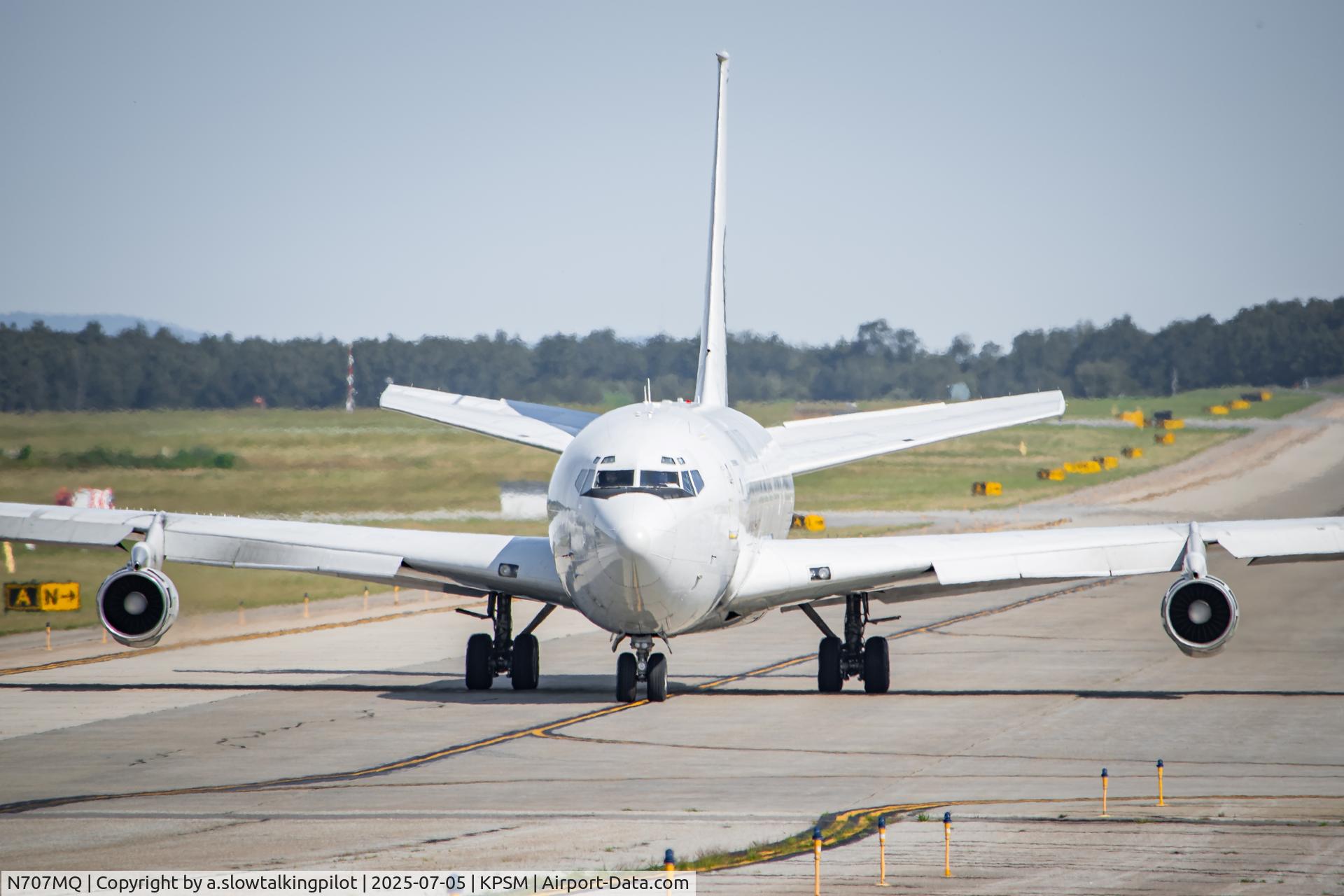N707MQ, 1977 Boeing 707-368C C/N 21368, Omega operating out of PSM to support a USMC exercise over the 4th of July weekend.