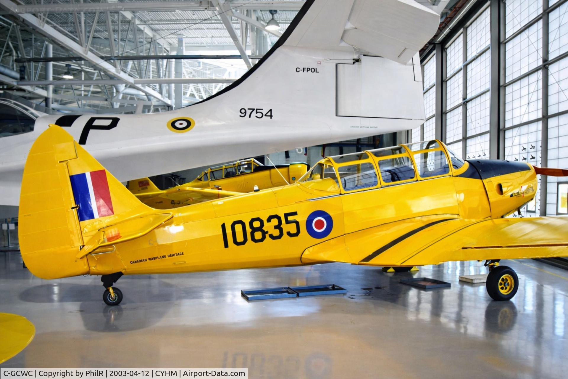 C-GCWC, 1944 Fairchild M-62A-3 Cornell II C/N FC195, 10835 (C-GCWC) 1943 Fairchild (Fleet) Cornell Mk ll RCAF CWHM Hamilton 12.04.03.jpg
