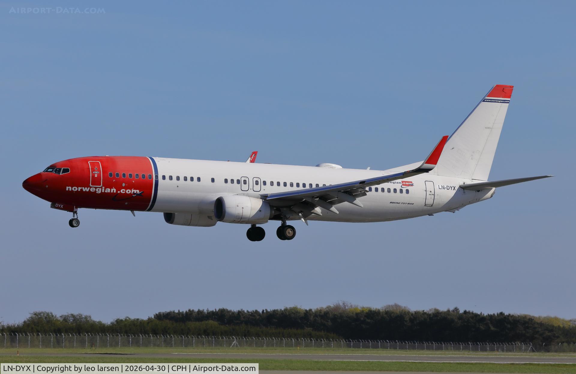 LN-DYX, 2012 Boeing 737-8JP C/N 39011, Copenhagen 30.4.2026
