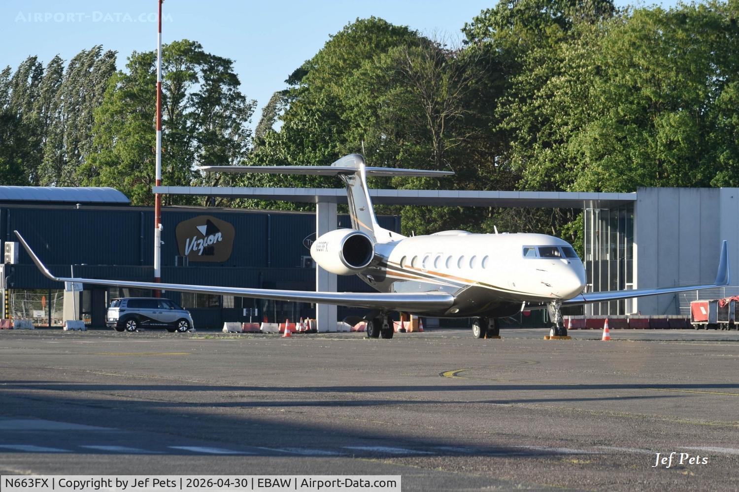 N663FX, 2013 Gulfstream Aerospace G-VI (G650ER) C/N 6055, At Antwerp Airport.