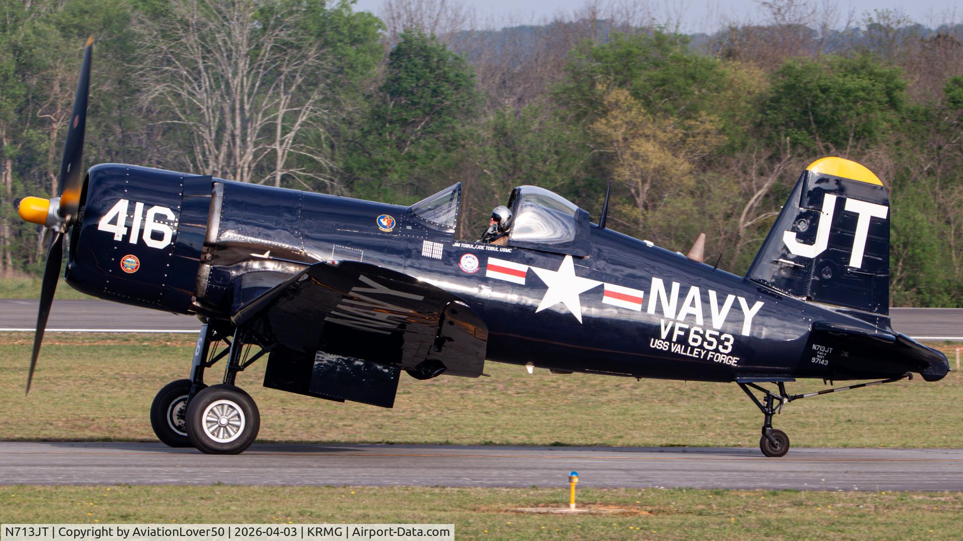 N713JT, 1945 Vought F4U-4B Corsair C/N 97143, F4U-4