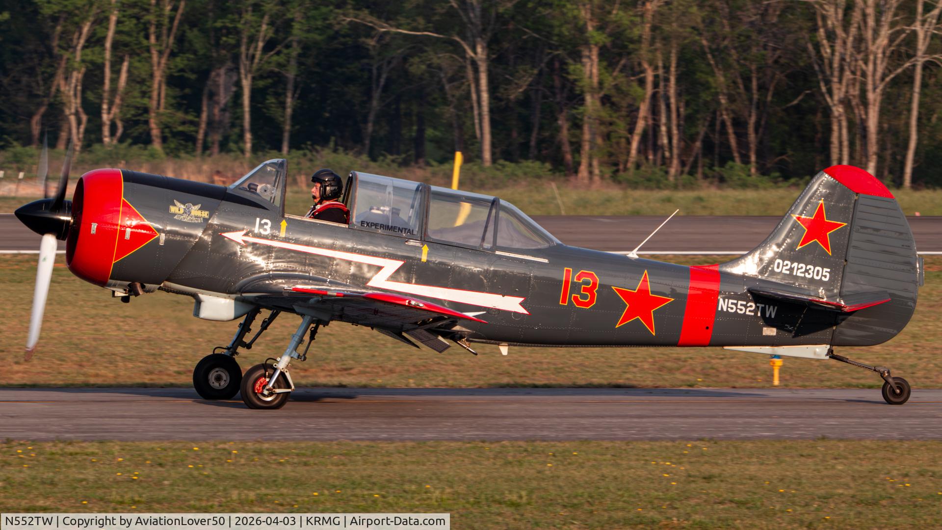 N552TW, 2002 Yakovlev (Aerostar) Yak-52TW C/N 0212305, Yak-52