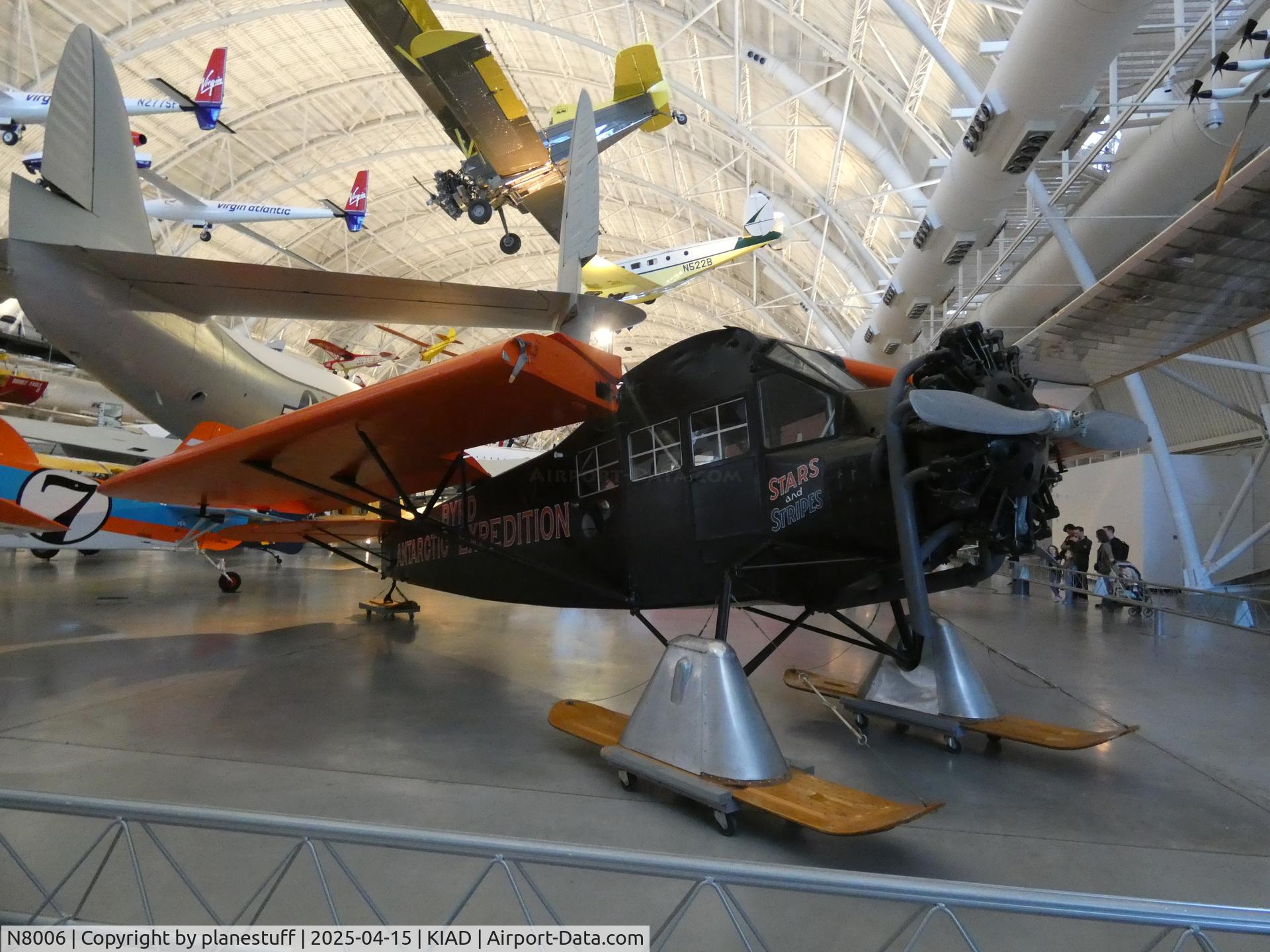 N8006, 1928 Fairchild FC-2-W2, c/n 140, Udvar-Hazy Center