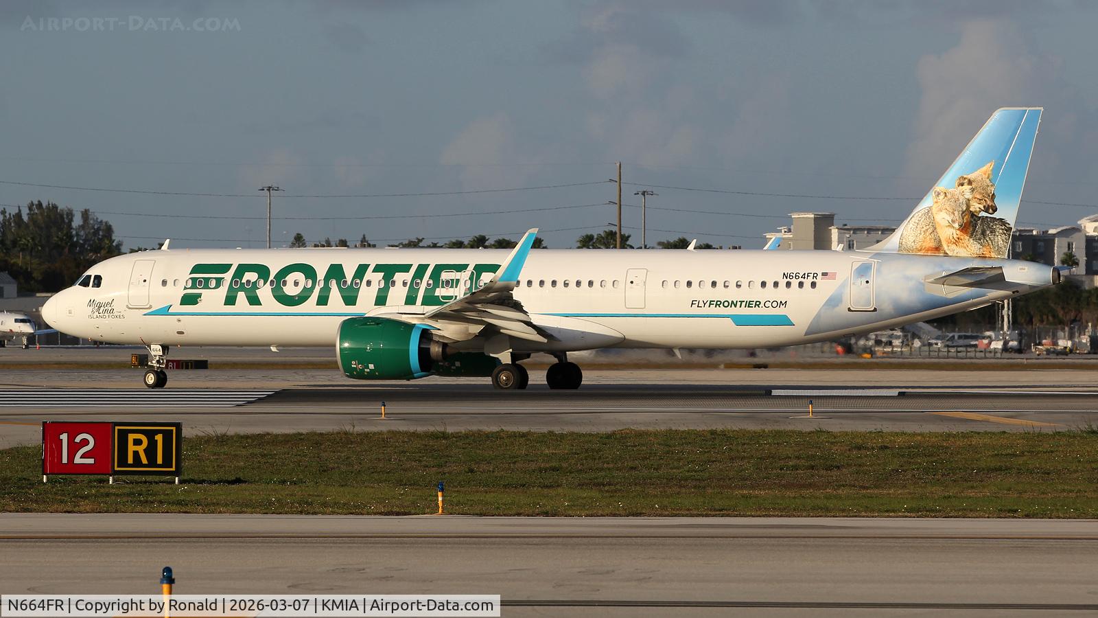 N664FR, 2025 Airbus A321-271NX C/N 12302, at mia
