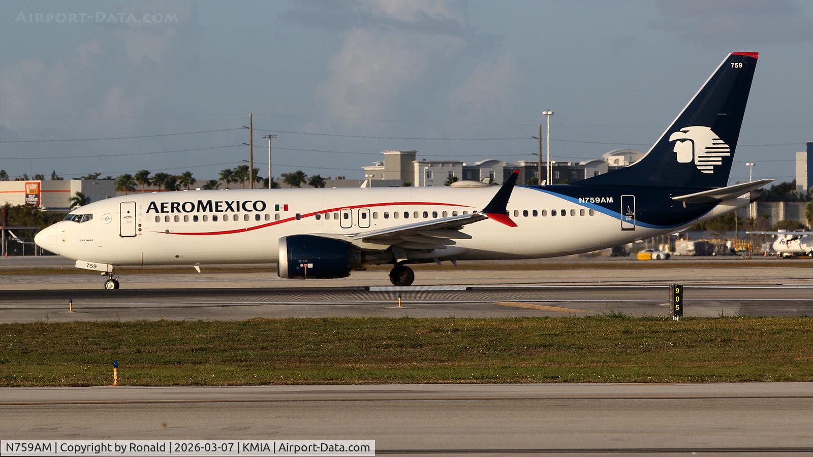 N759AM, 2024 Boeing 737-8 MAX C/N 66364, at mia