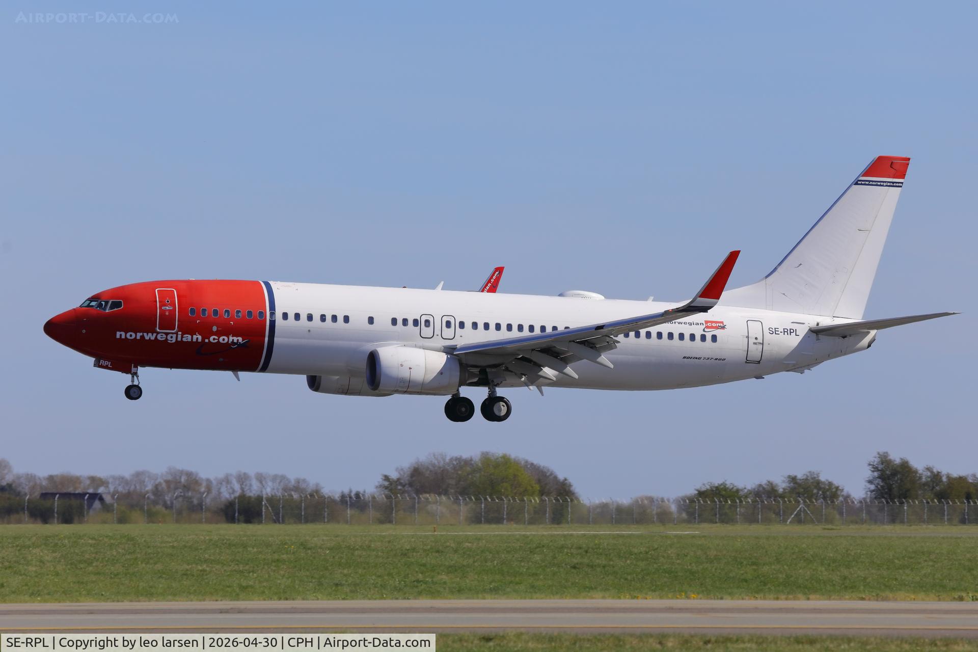 SE-RPL, 2016 Boeing 737-8JP C/N 42080, Copenhagen 30.4.2026