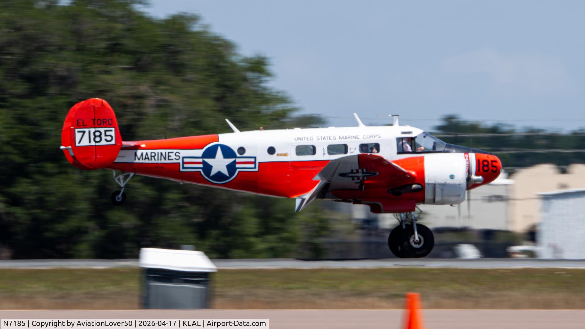 N7185, 1952 Beech Expeditor 3NM (D18S) C/N CA-104, Beech 3NM