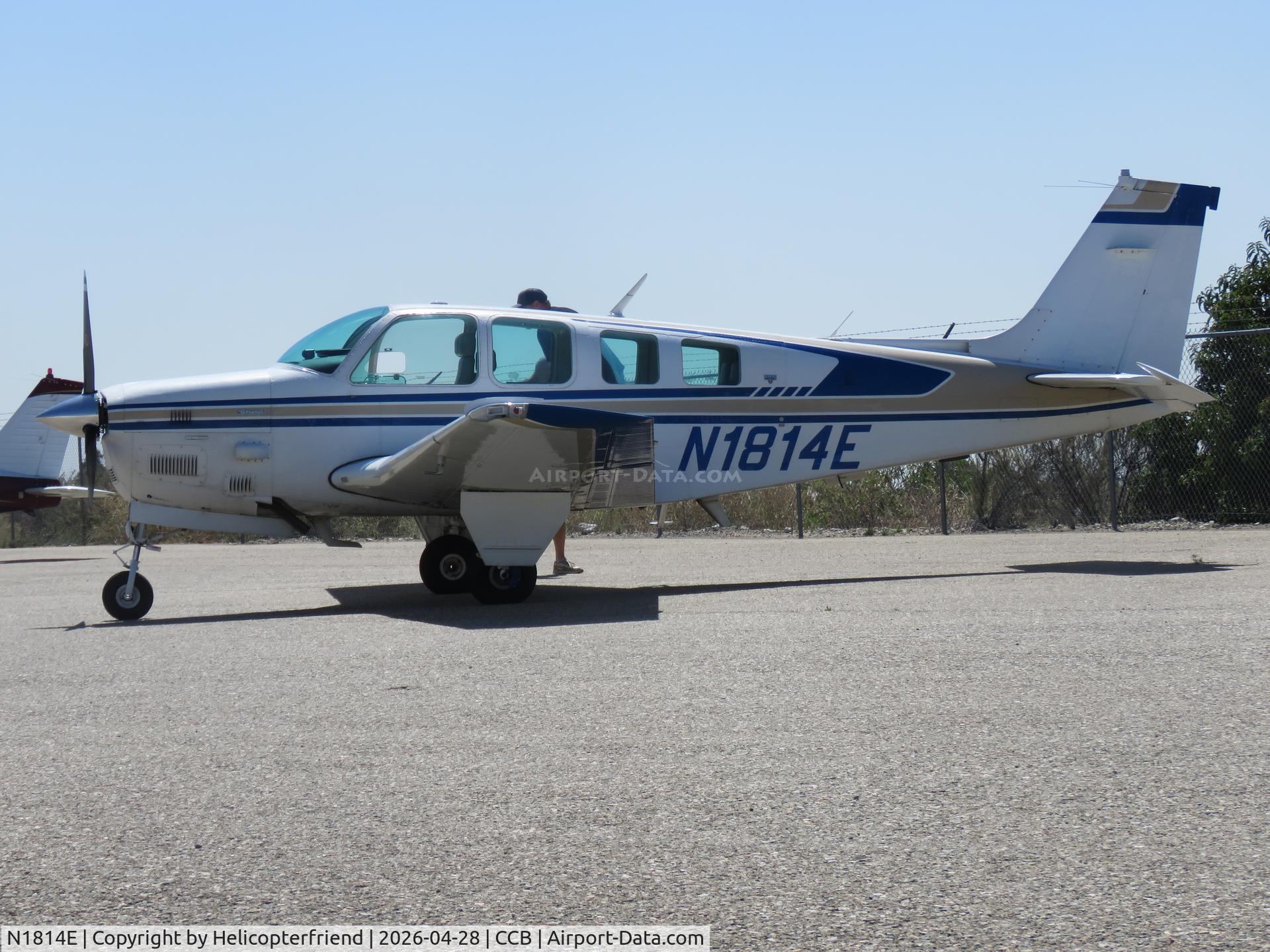 N1814E, 1981 Beech A36TC Bonanza 36 C/N EA-241, Parked by south fence
