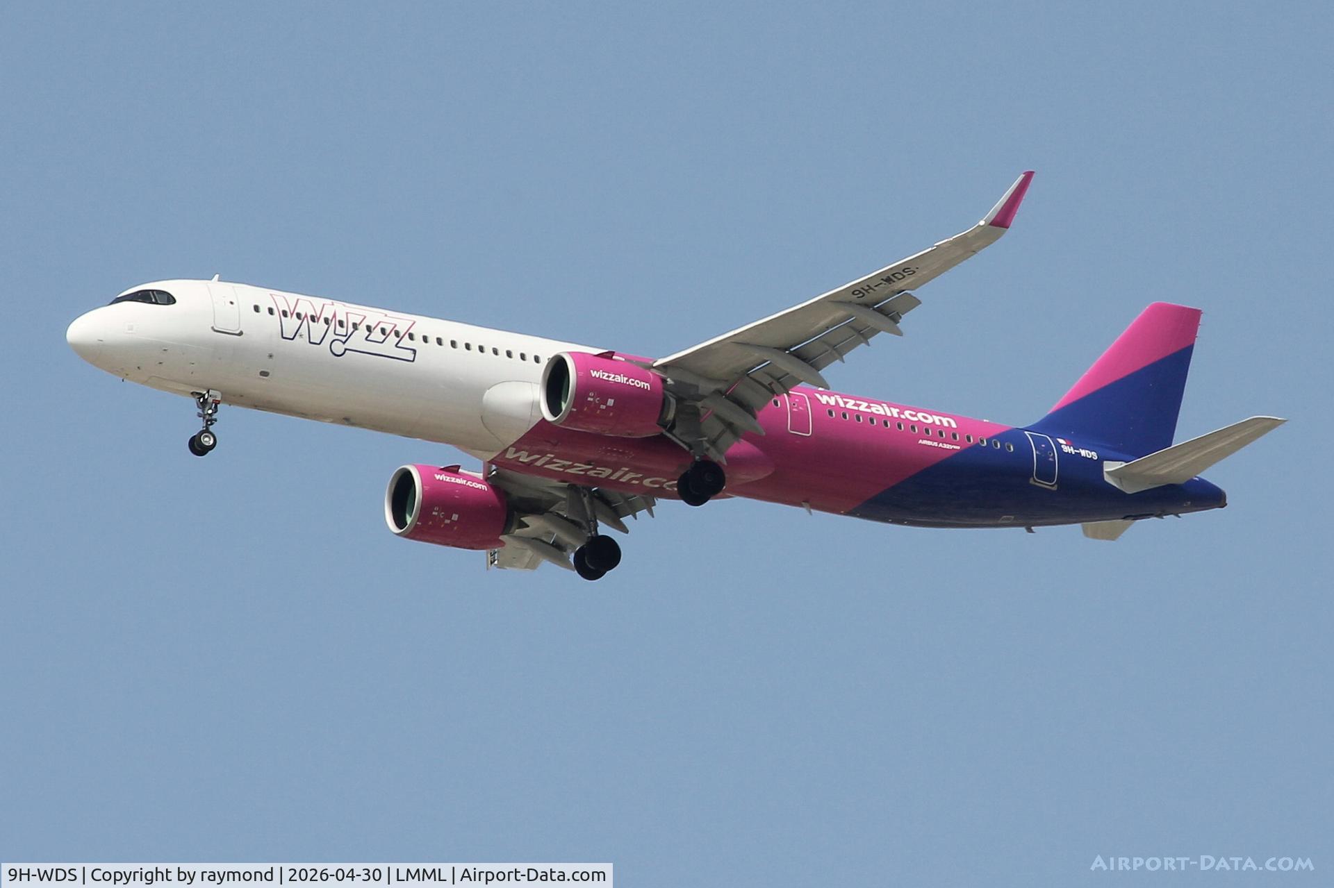 9H-WDS, 2023 Airbus A321-271NX C/N 11428, Wizzair Malta Airbus A321-271NX reg 9H-WDS landing in Malta RW13.