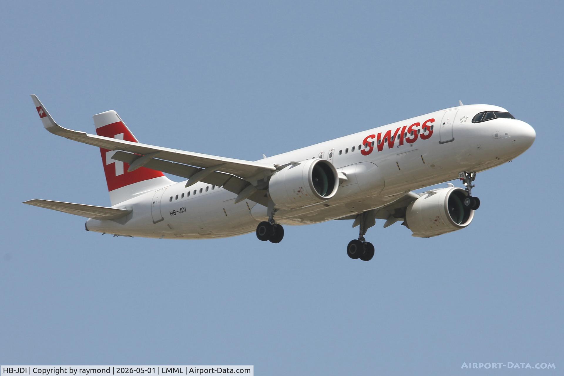 HB-JDI, 2024 Airbus A320-271N C/N 12379, Swiss Airbus A320-271N reg HB-JDI approaching RW13 in Malta.