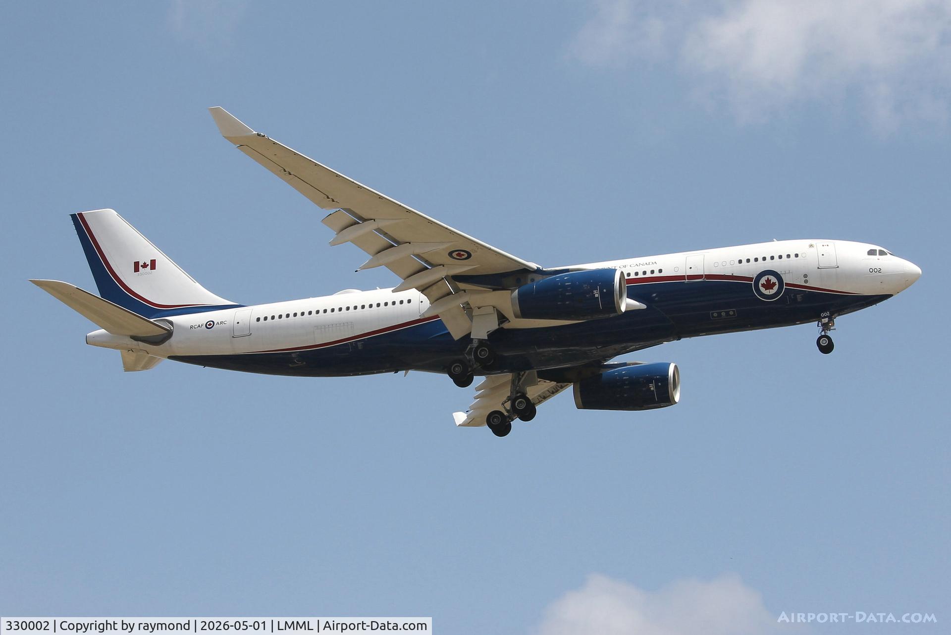 330002, 2015 Airbus CC-330 Husky (A330-243) C/N 1653, Airbus CC-330 Husky reg 330002 of Canadian Air Force made a short visit to Malta, seen here landing on RW13.