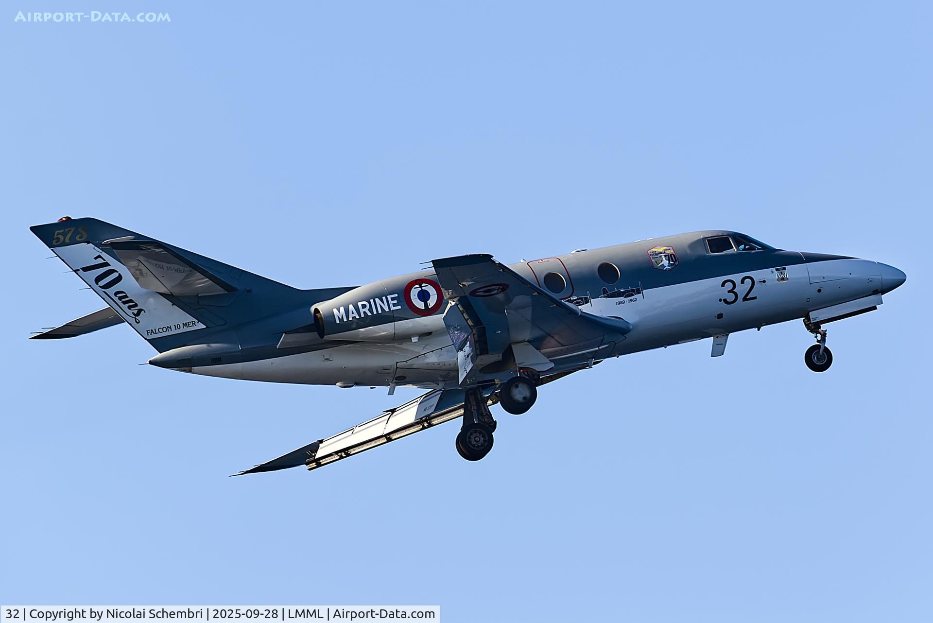 32, 1974 Dassault Falcon 10MER C/N 32, Malta International Air Show 2025